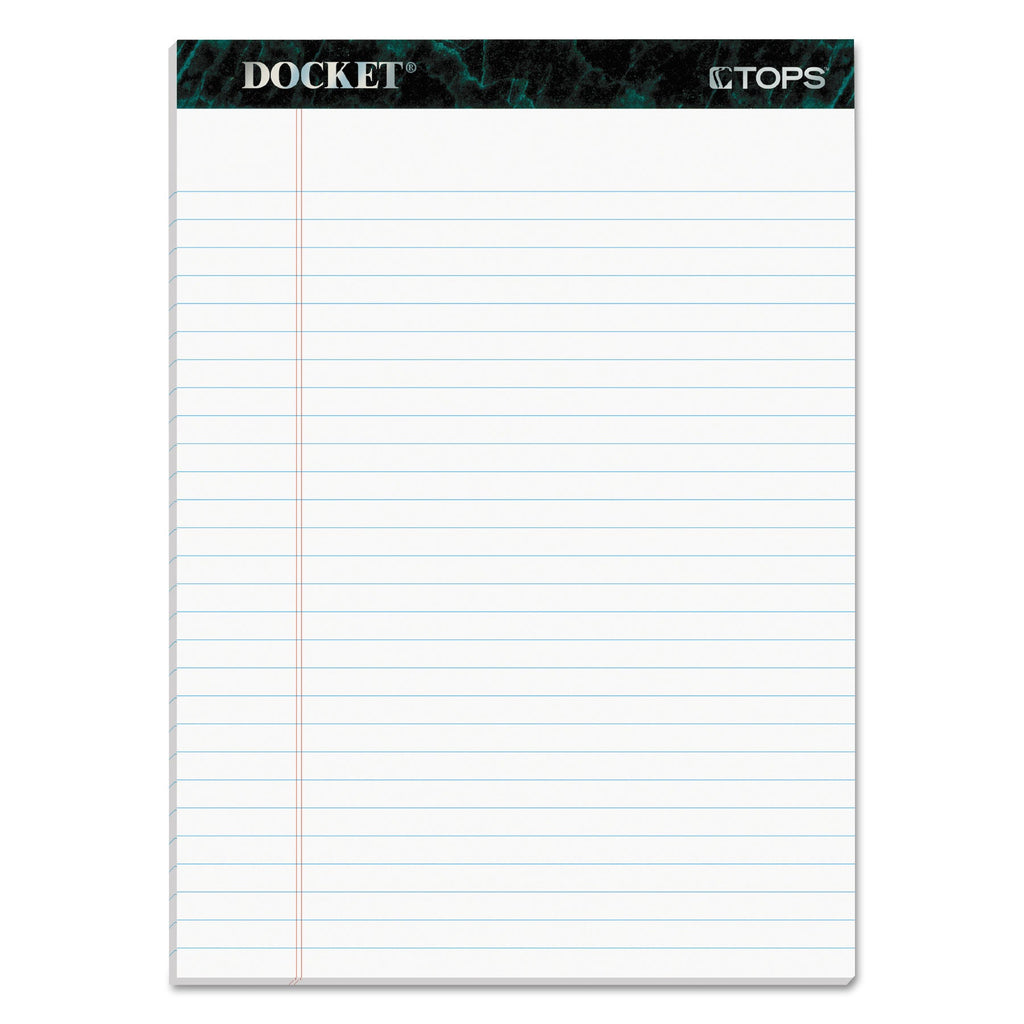 TOPS Docket Ruled Perforated Pads, Wide/Legal Rule, 50 White 8.5 x 11.75 Sheets, 6/Pack