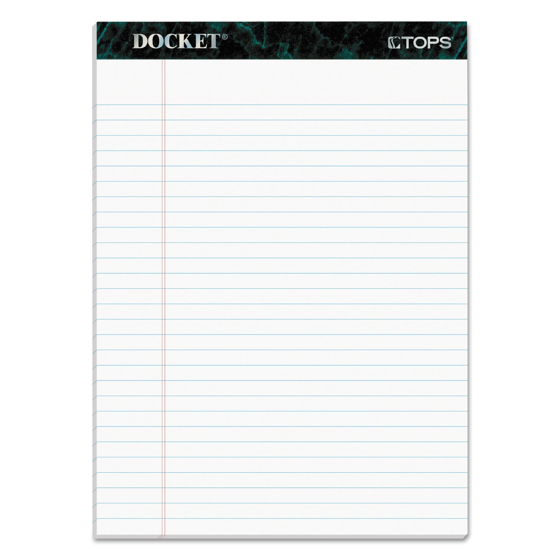 TOPS Docket Ruled Perforated Pads, Wide/Legal Rule, 50 White 8.5 x 11.75 Sheets, 6/Pack