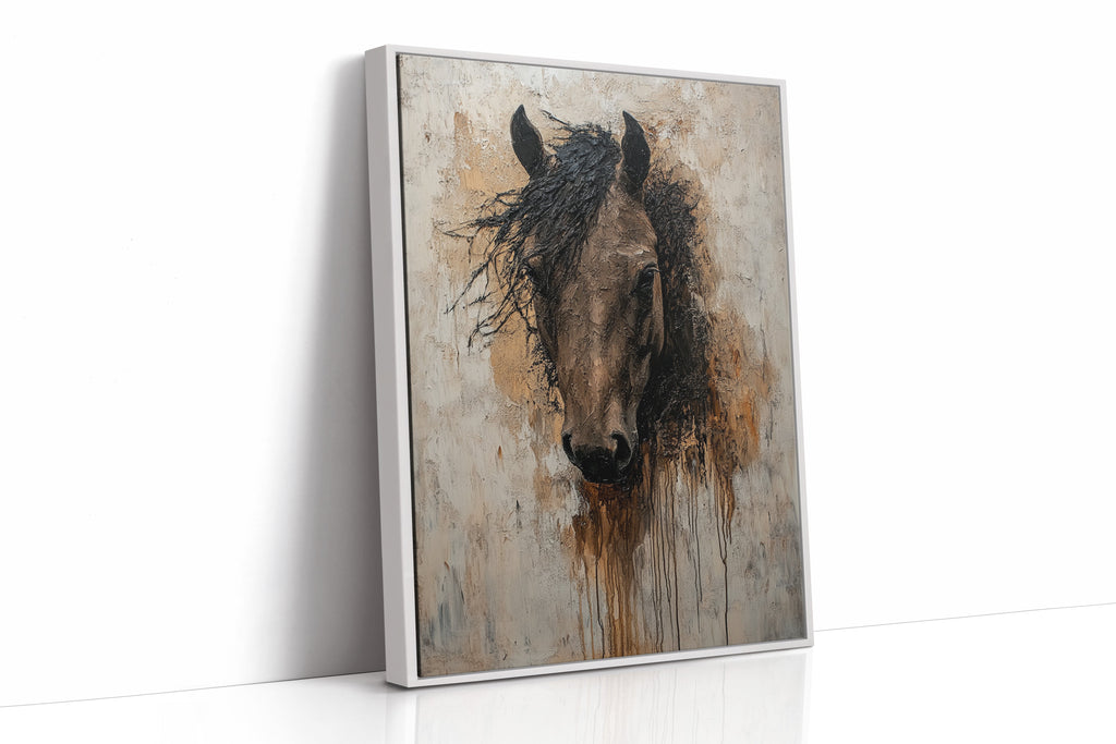 Rawhide Gaze Textured Horse Portrait