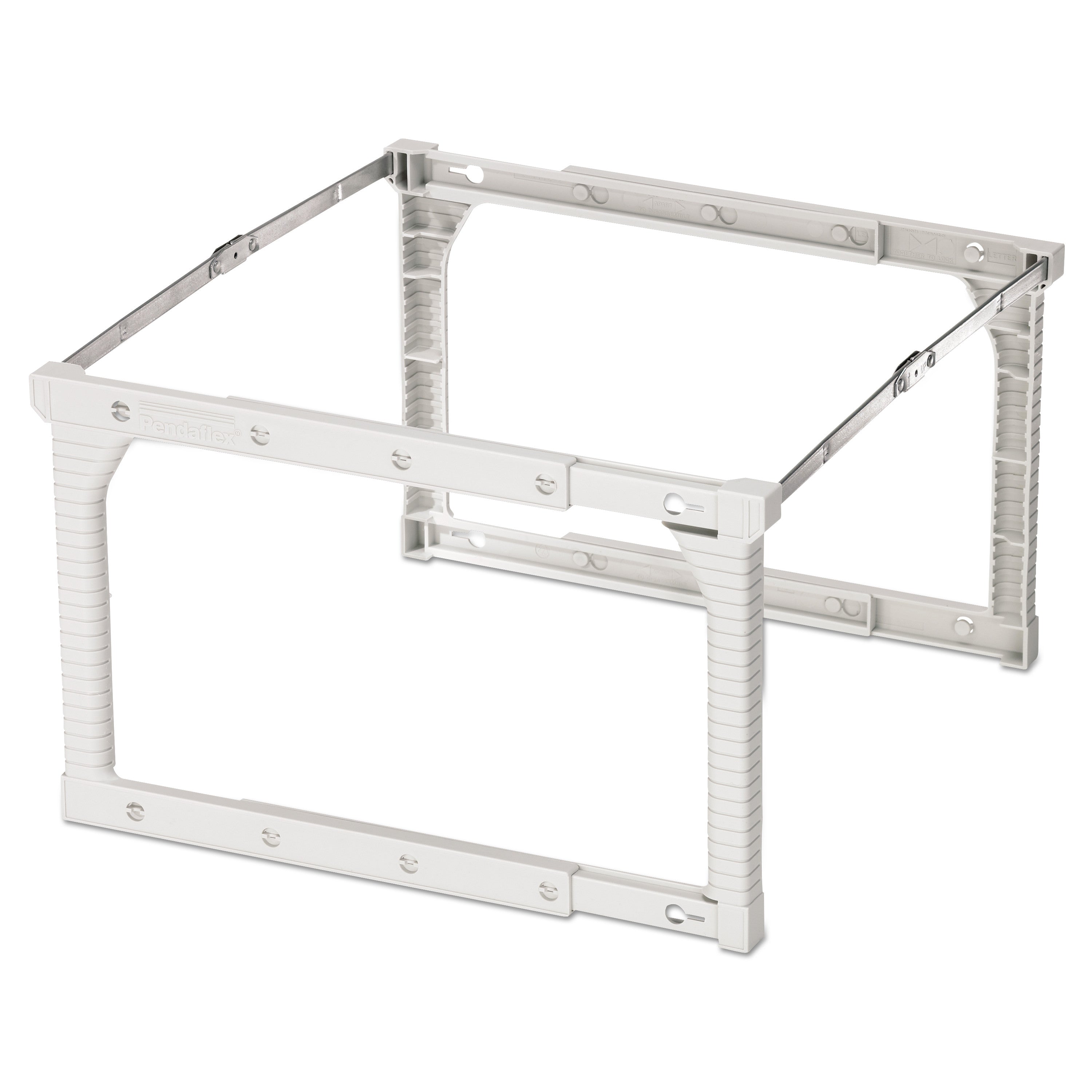 Pendaflex Plastic Snap-Together Hanging Folder Frame, Legal/Letter Size, 18" to 27" Long, White/Silver Accents, 4/Box