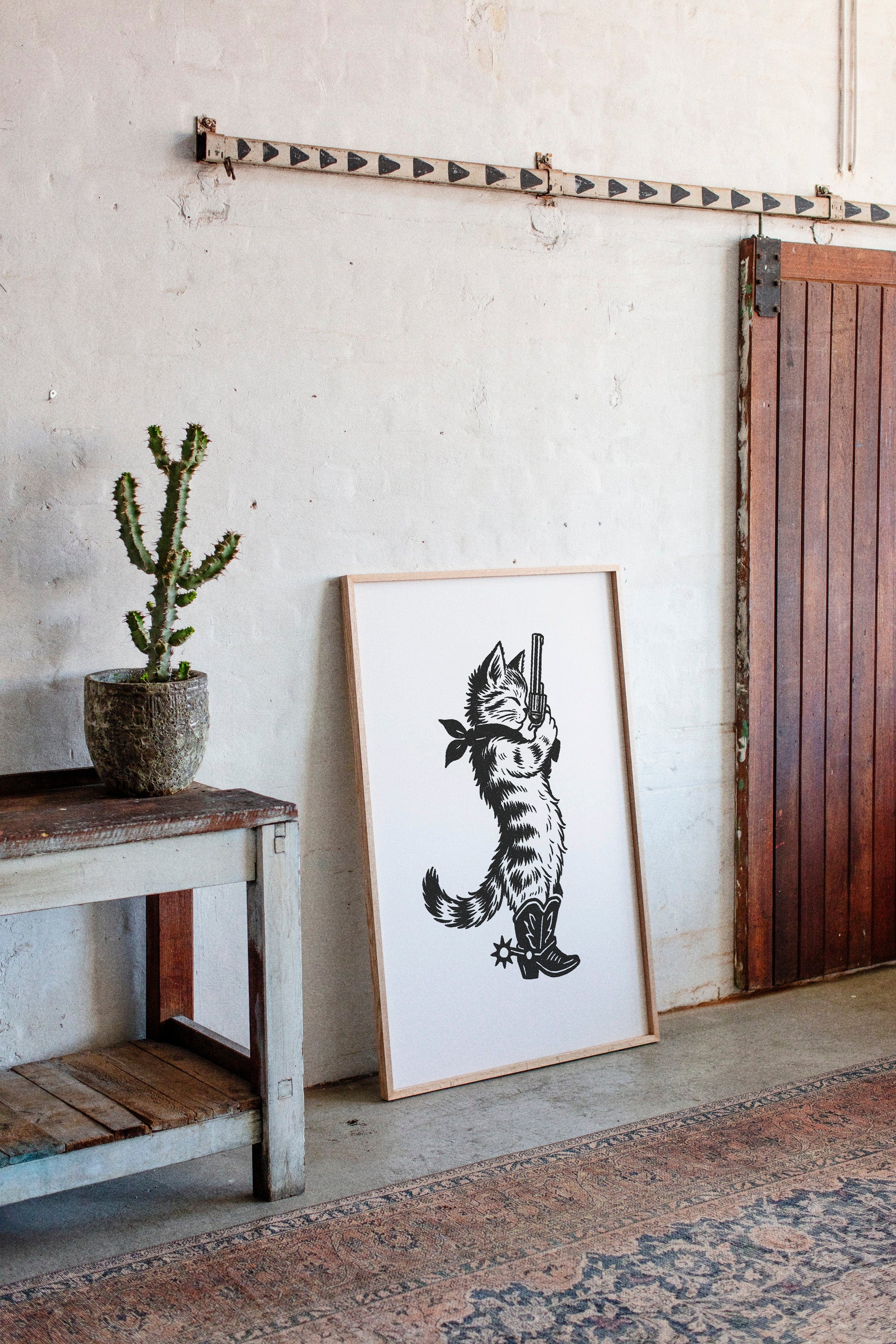 Purrpare for Trouble – Cowboy Cat Sheriff Print