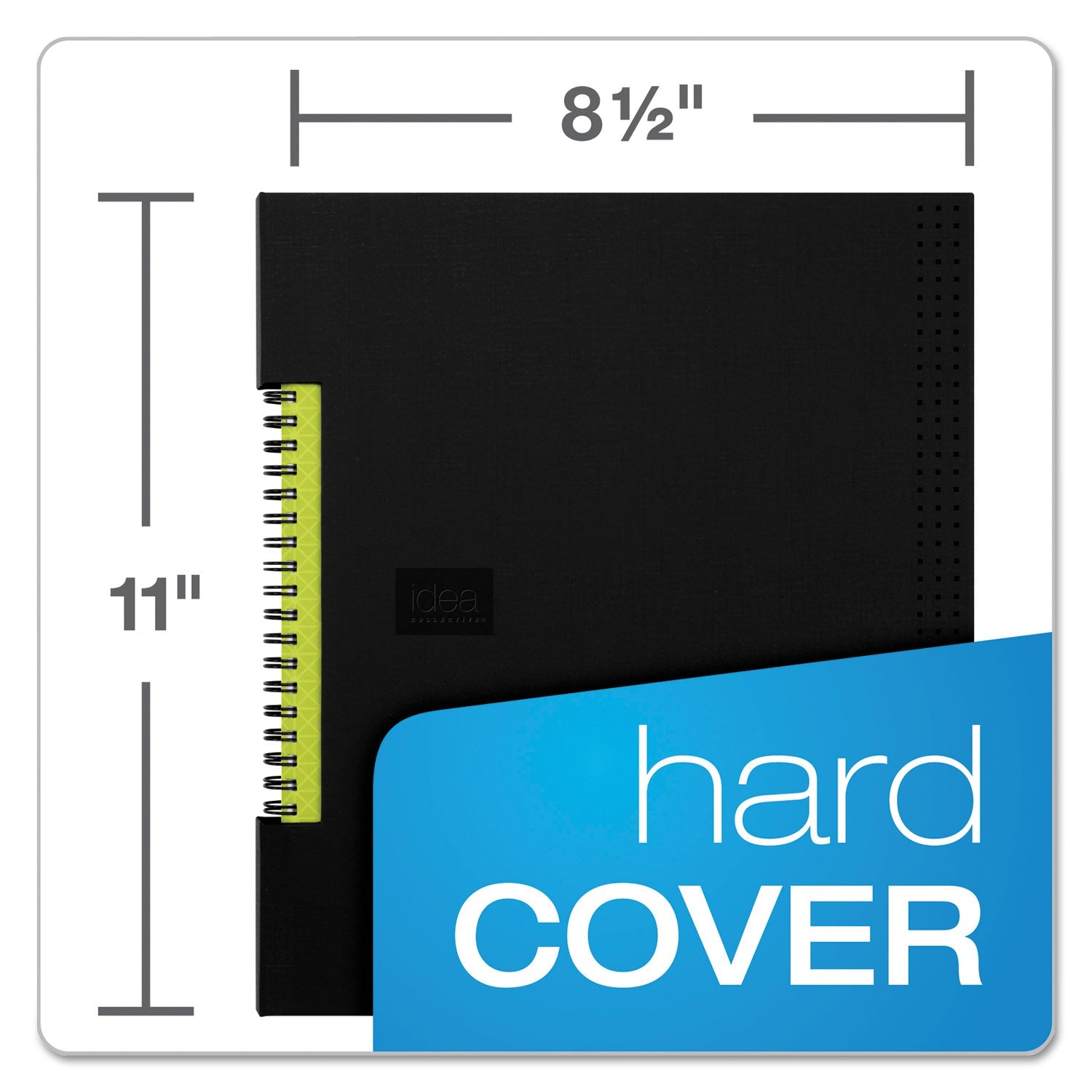 Oxford Idea Collective Professional Wirebound Hardcover Notebook, 1 Subject, Medium/College Rule, Black Cover, 11 x 8.5, 80 Sheets
