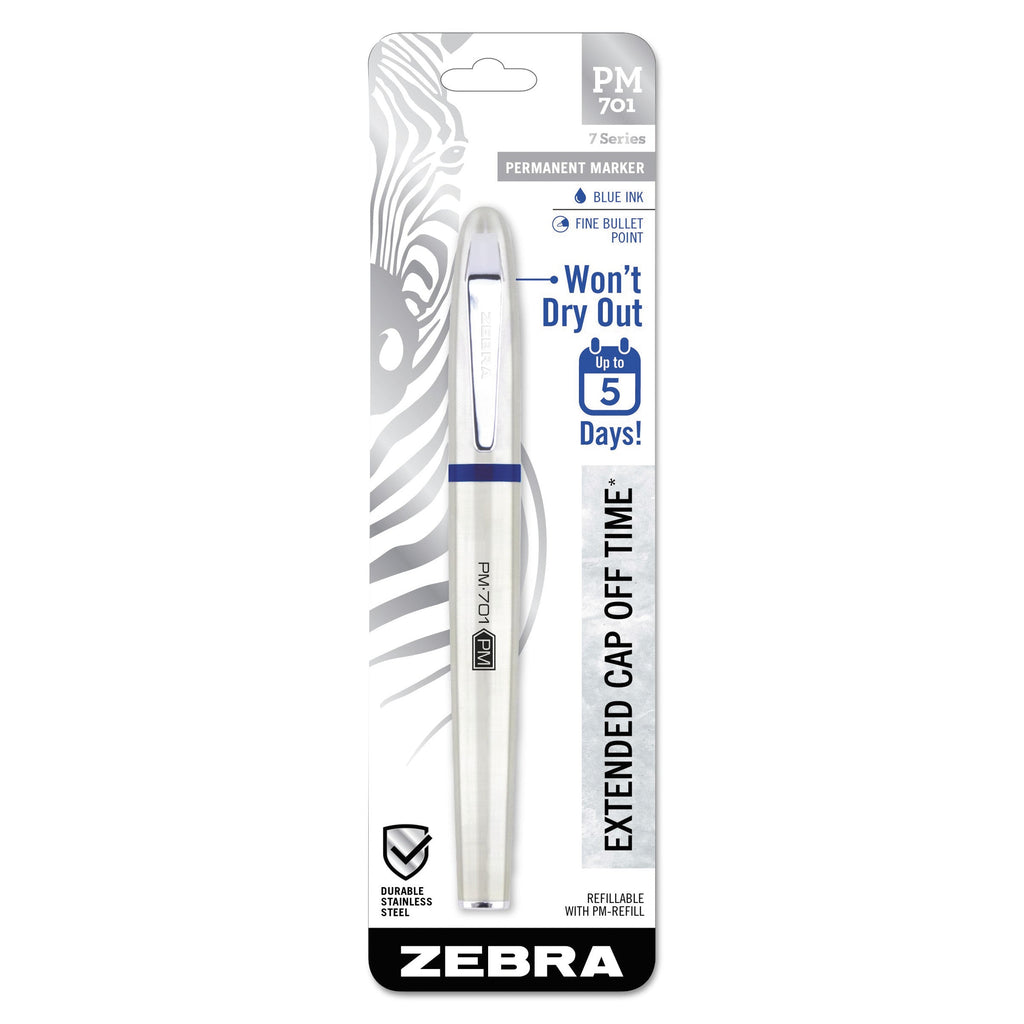 Zebra PM-701 Permanent Marker, Medium Bullet Tip, Blue