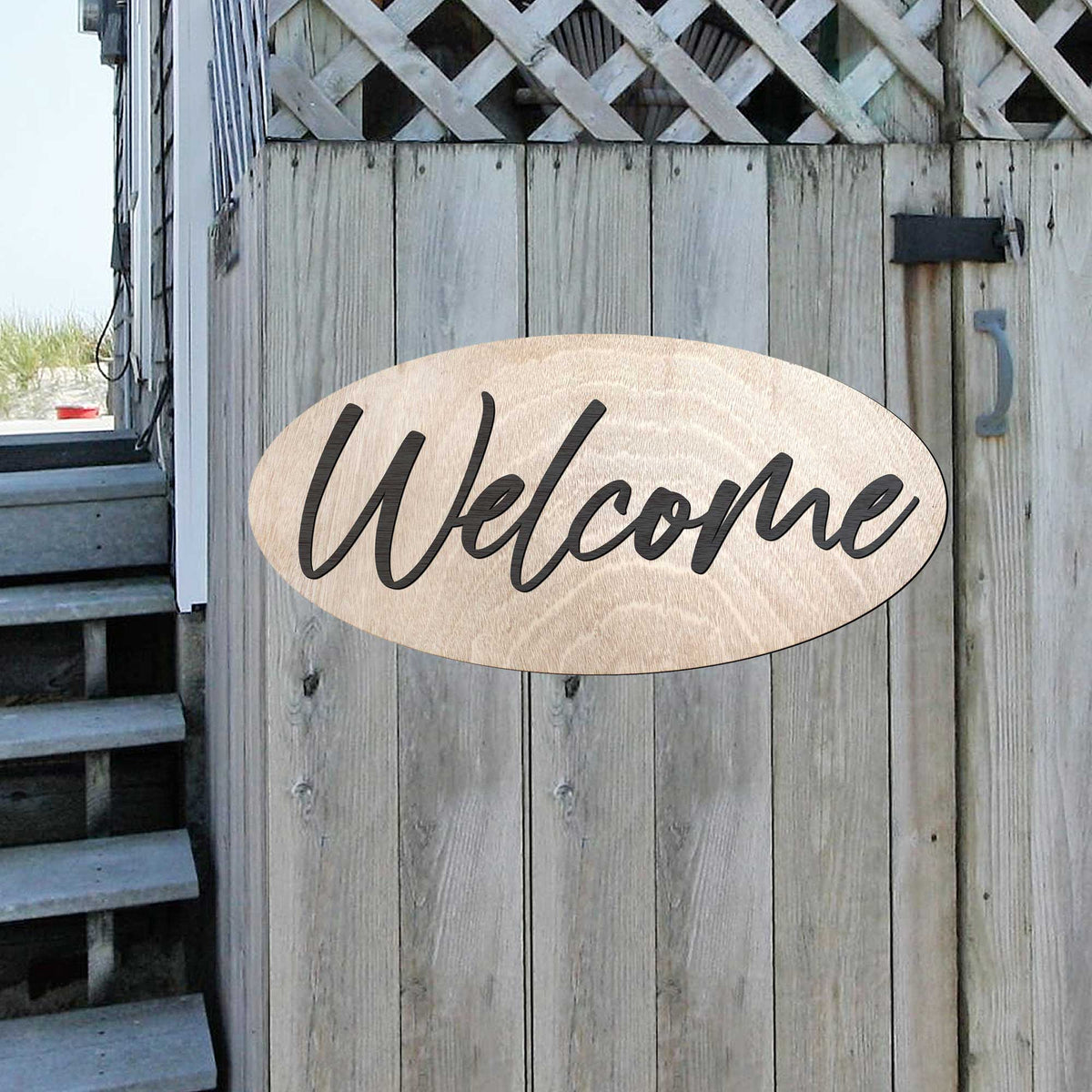 Welcome sign, Business sign, Made in the USA sign, Made from wood - 320342