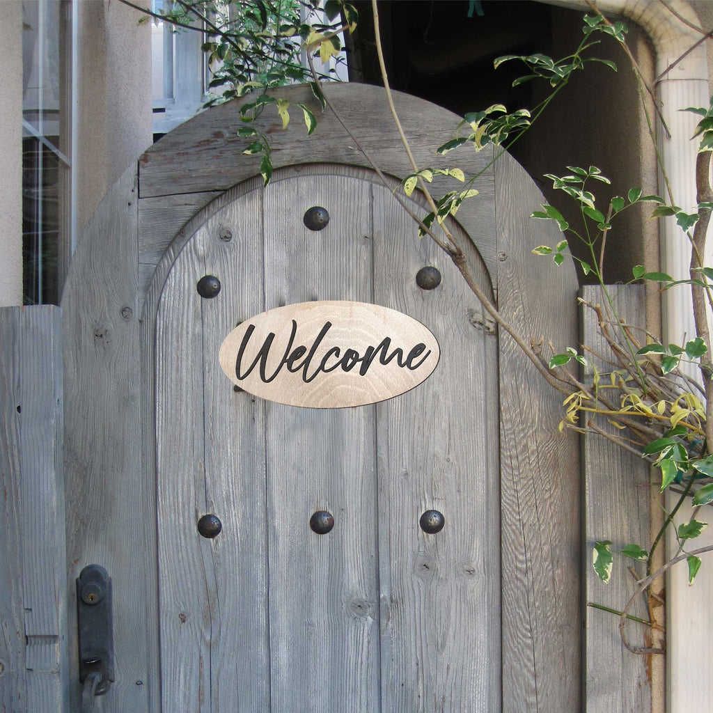 Welcome sign, Business sign, Made in the USA sign, Made from wood - 320342