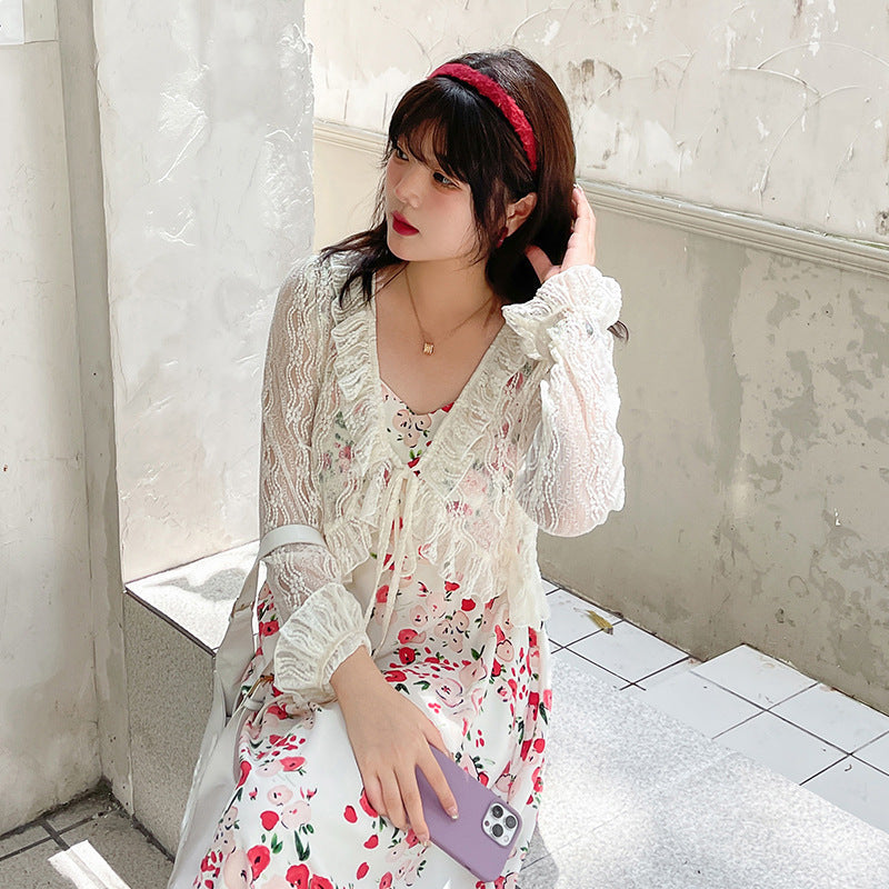 Women's Floral Print Knee-Length Dress