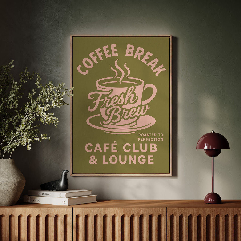 Fresh Brew Retro Coffee Poster