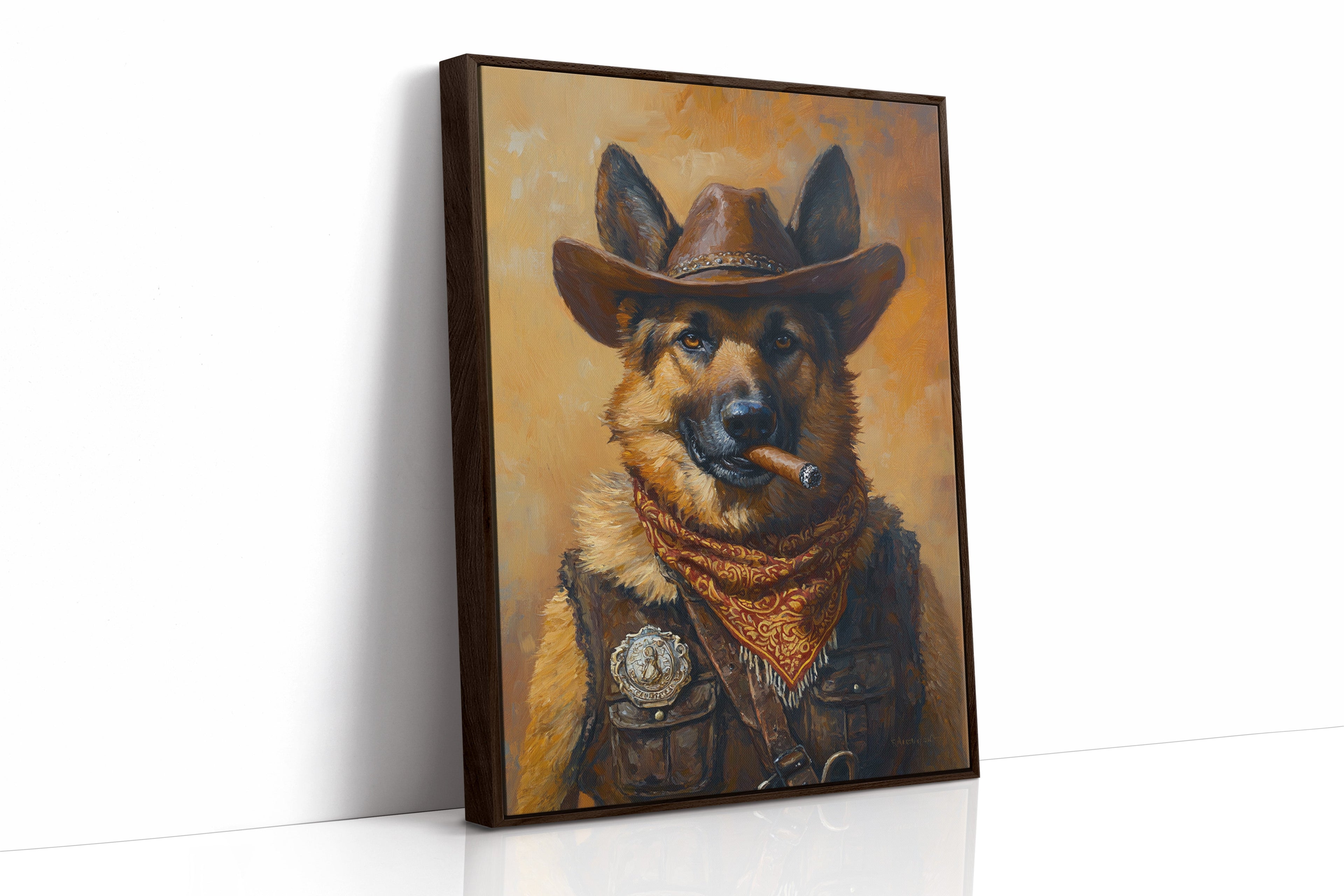 German Shepherd Sheriff in the Saddle