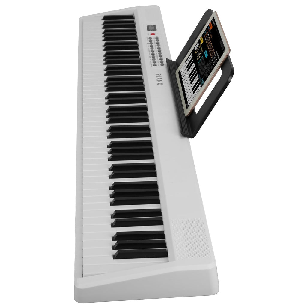 Folding Piano Keyboard 88 Keys Rechargeable Full Size Semi Weighted Piano Digital ElectronicÊPiano with LCD Screen Carry Bag Mic Sheet Music Stand Sti