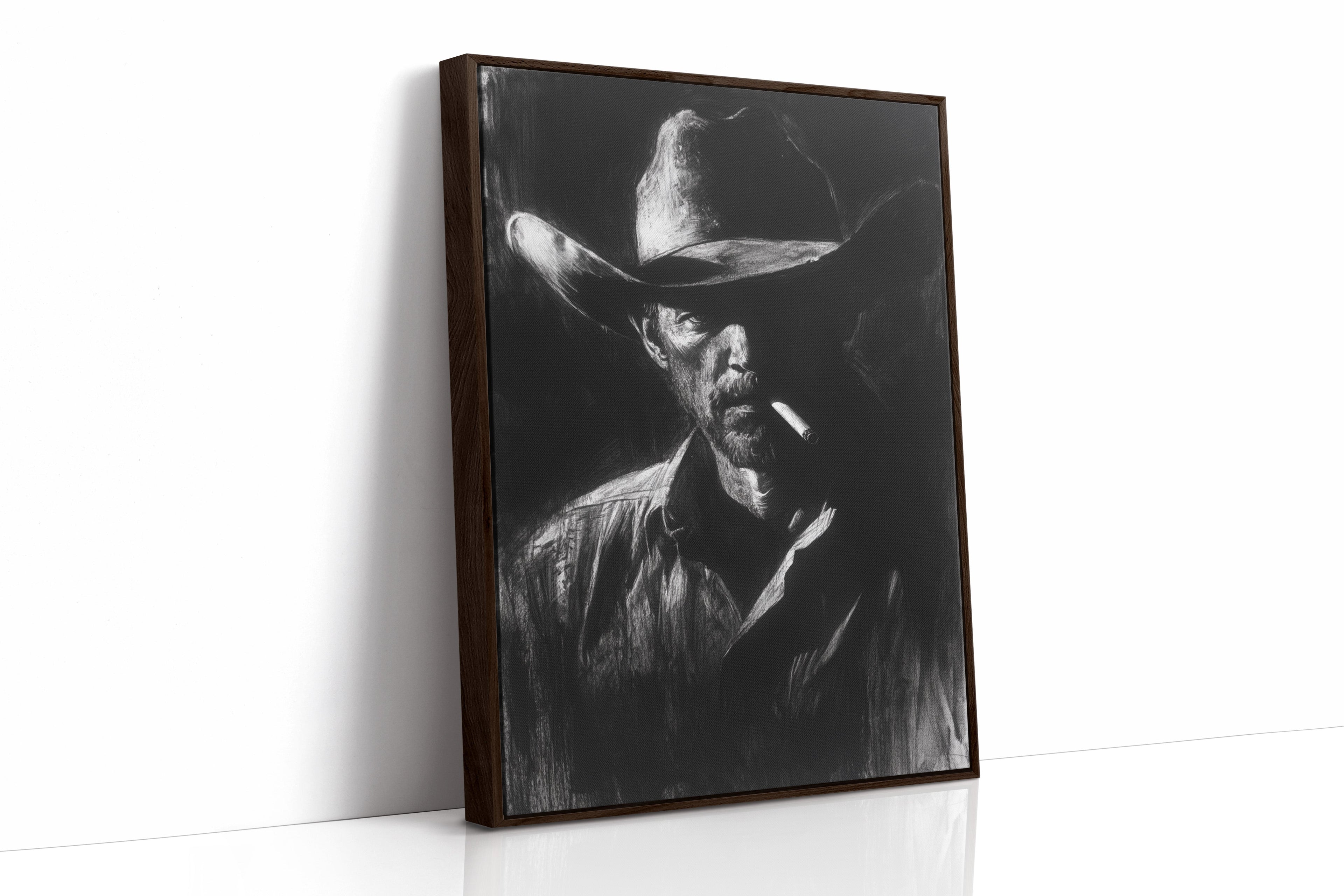 Midnight Cowboy in Charcoal Shadows