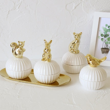 Cute Animal Figurine Jewelry Box & Decorative Jar — 5 Styles
