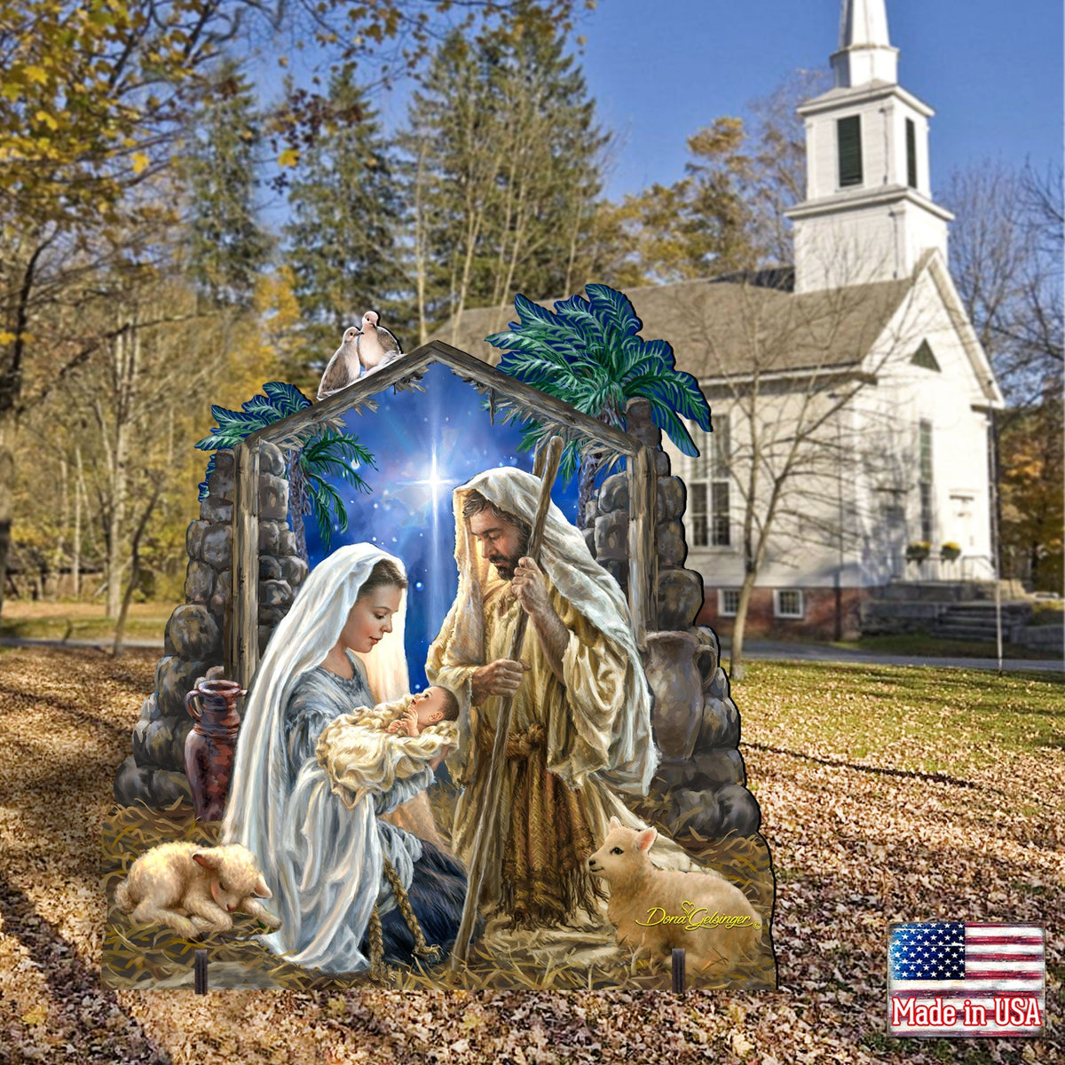 Glory to God Nativity 32" and 48" Tall Outdoor Decor by D. Gelsinger - Nativity Holiday Decor - 8461010F-1722 Handcrafted Outdoor Decor