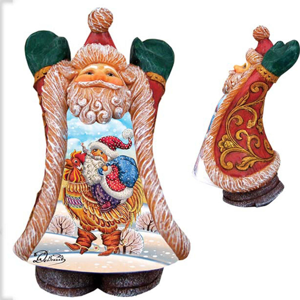 Rooster Greeting Santa Figurine by G. DeBrekht 531221