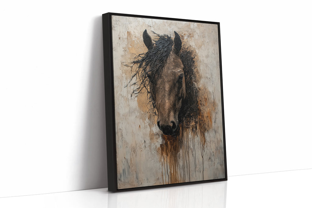 Rawhide Gaze Textured Horse Portrait