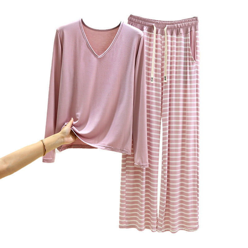 Women’s Modal Long-Sleeve Pajama Set – Top & Pants