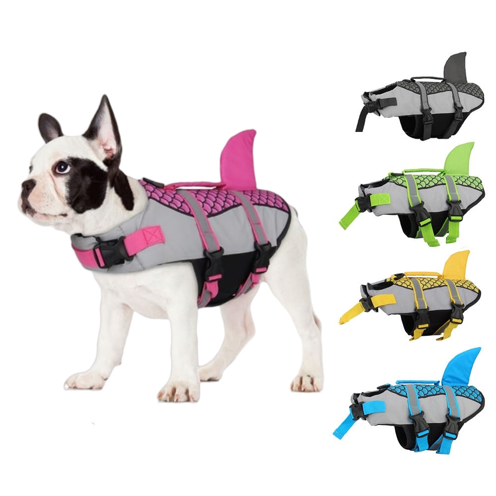 Dog Life Jacket with Rescue Handle — 5 Colors, Sizes XS–2XL