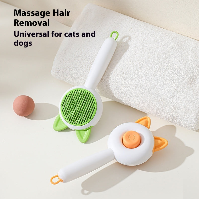 Self-Cleaning Cat Comb & Hair Removal Massage Brush