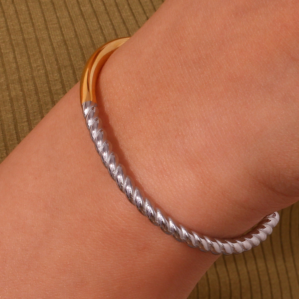 Glossy Twist Color Matching Bracelet