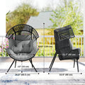 Wicker Rattan Egg Chair with Headrest and Adjustable Pads
