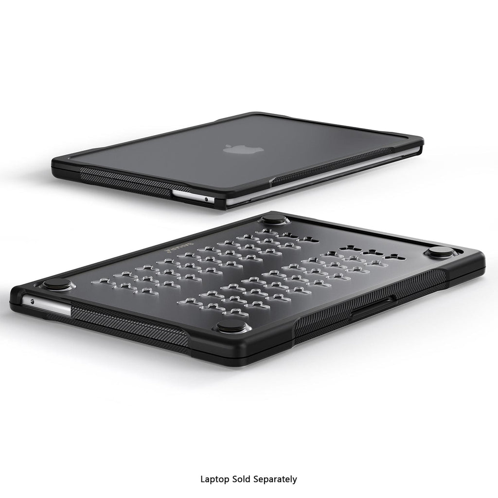 MacBook Air 13.6-inch (M3-M5) Clear/Black Case – Shock-Absorbing Corners | Raider Series