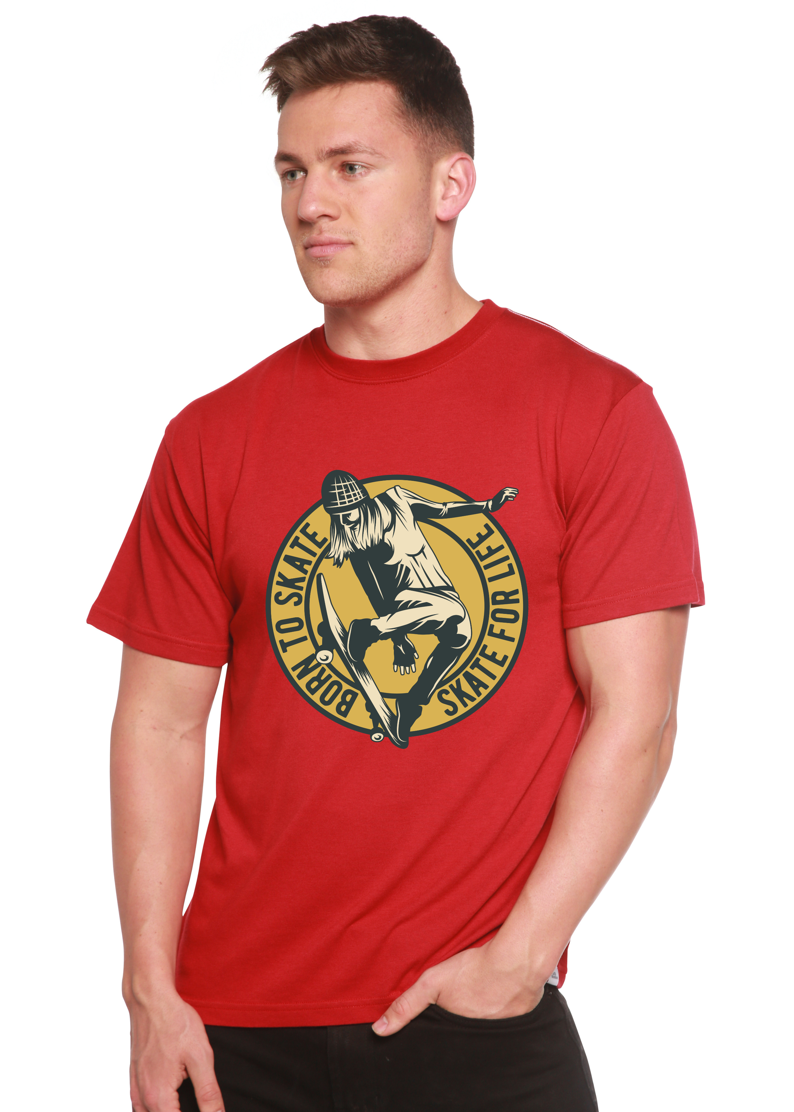 Skate For Life Men's Bamboo Viscose/Organic Cotton Short Sleeve Graphic T-Shirt
