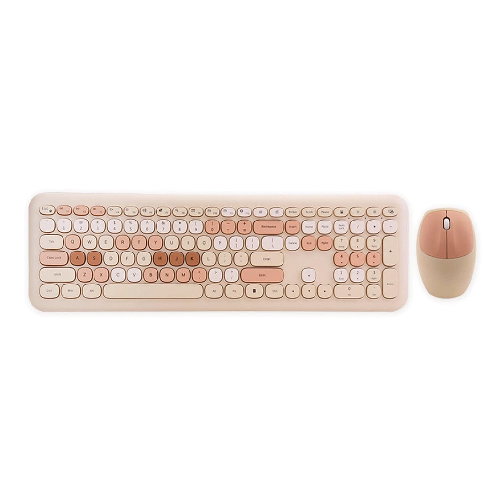 Wireless Keyboard and Mouse Combo with Lime Beige Keys
