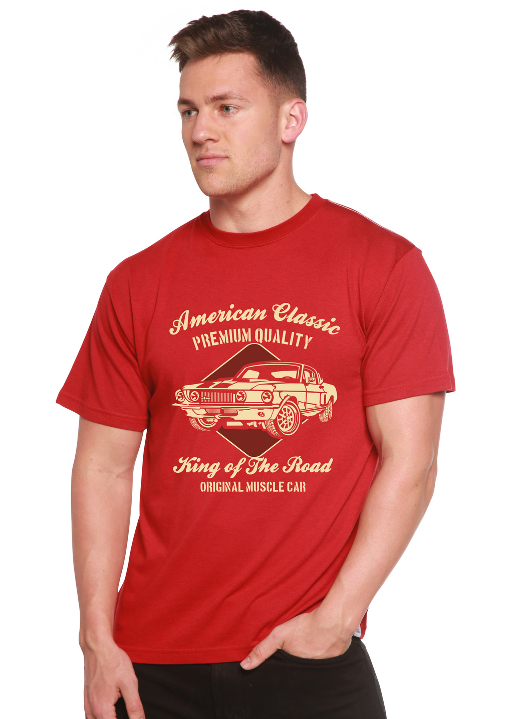 American Classic Men's Bamboo Viscose/Organic Cotton Short Sleeve Graphic T-Shirt