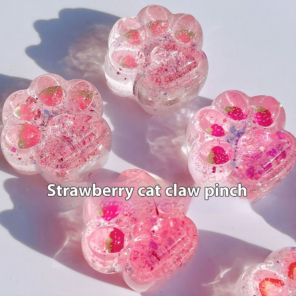 Strawberry Cat’s Paw Jelly Squeeze Toy – Squishy Decompression Toy