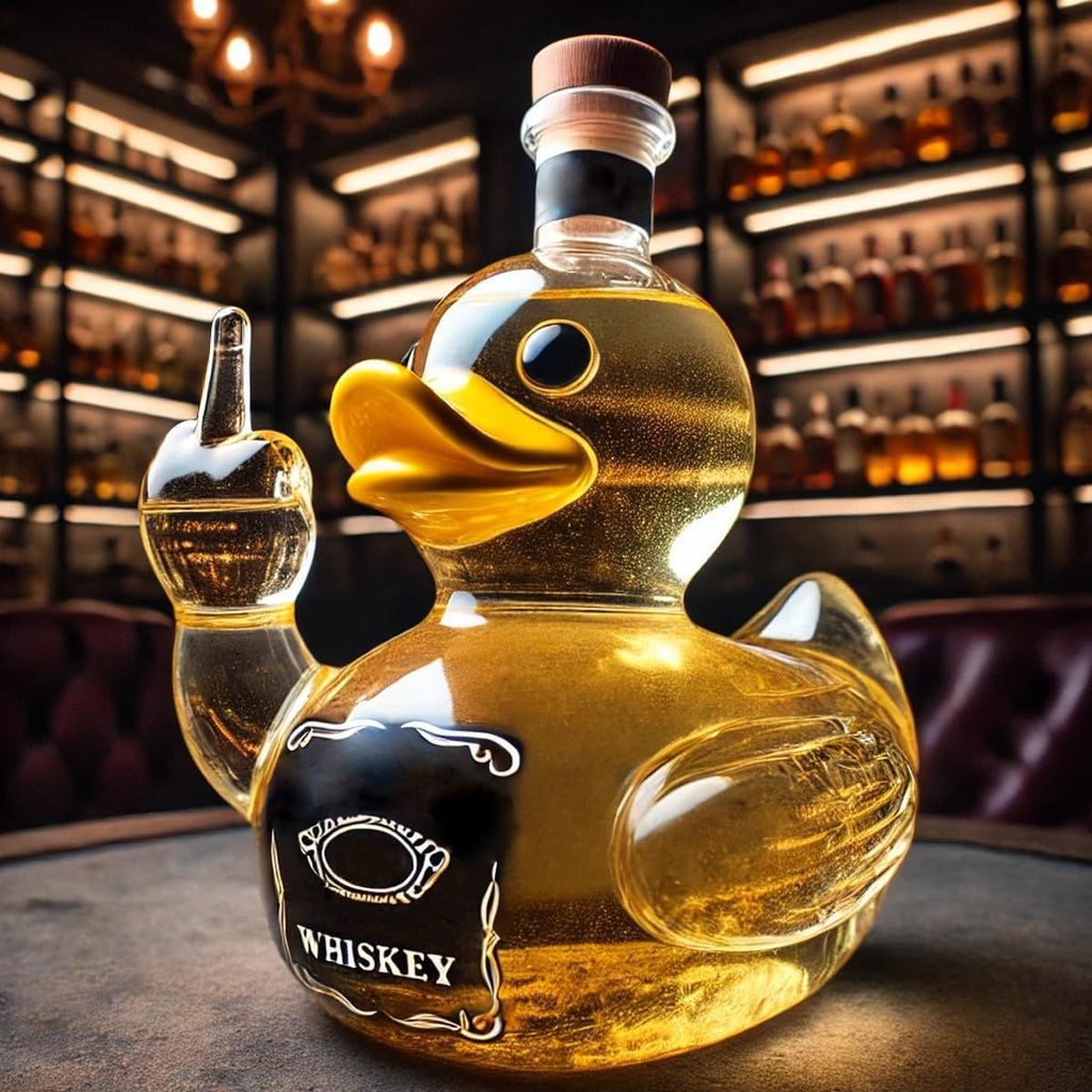 Funny Whiskey Duck Glass Bottle – Novelty Wine & Spirit Decanter