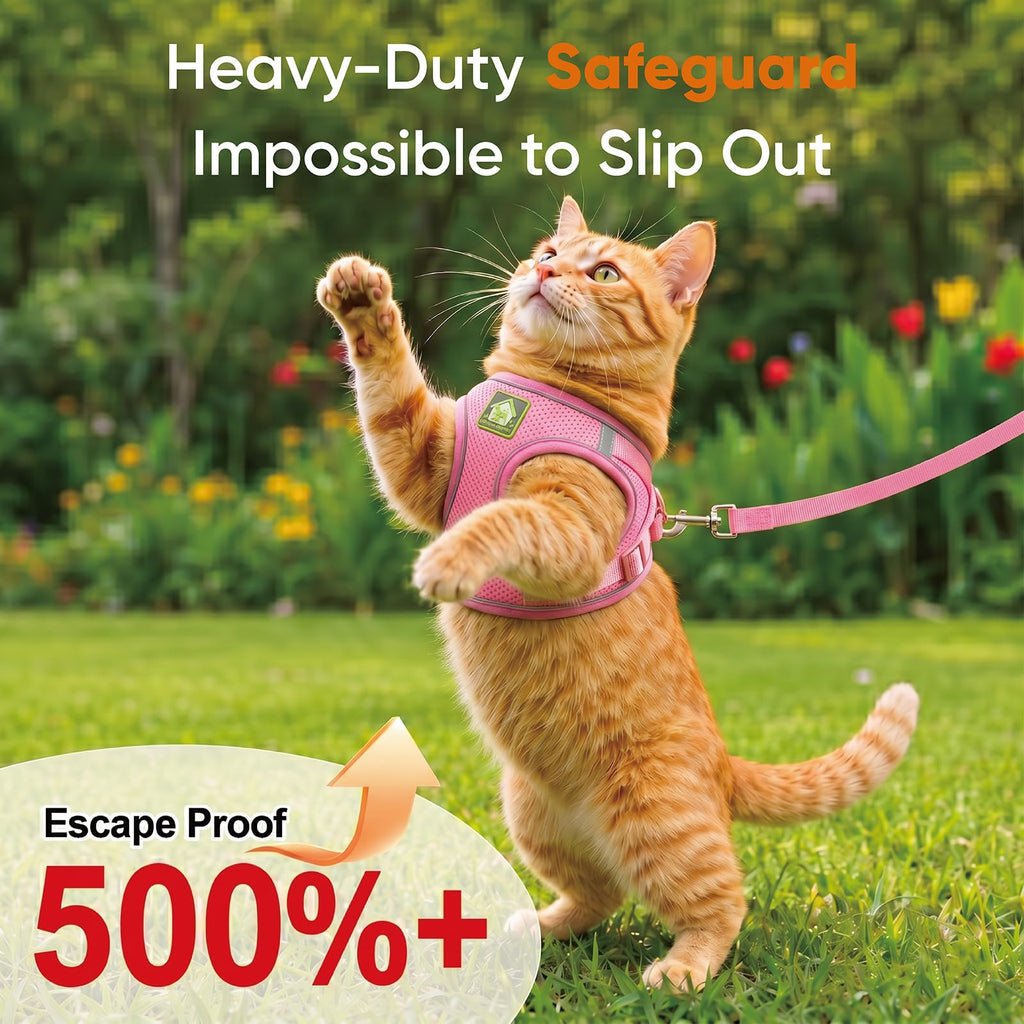 Escape-Proof Cat Harness & Leash – Adjustable Reflective Vest for Cats