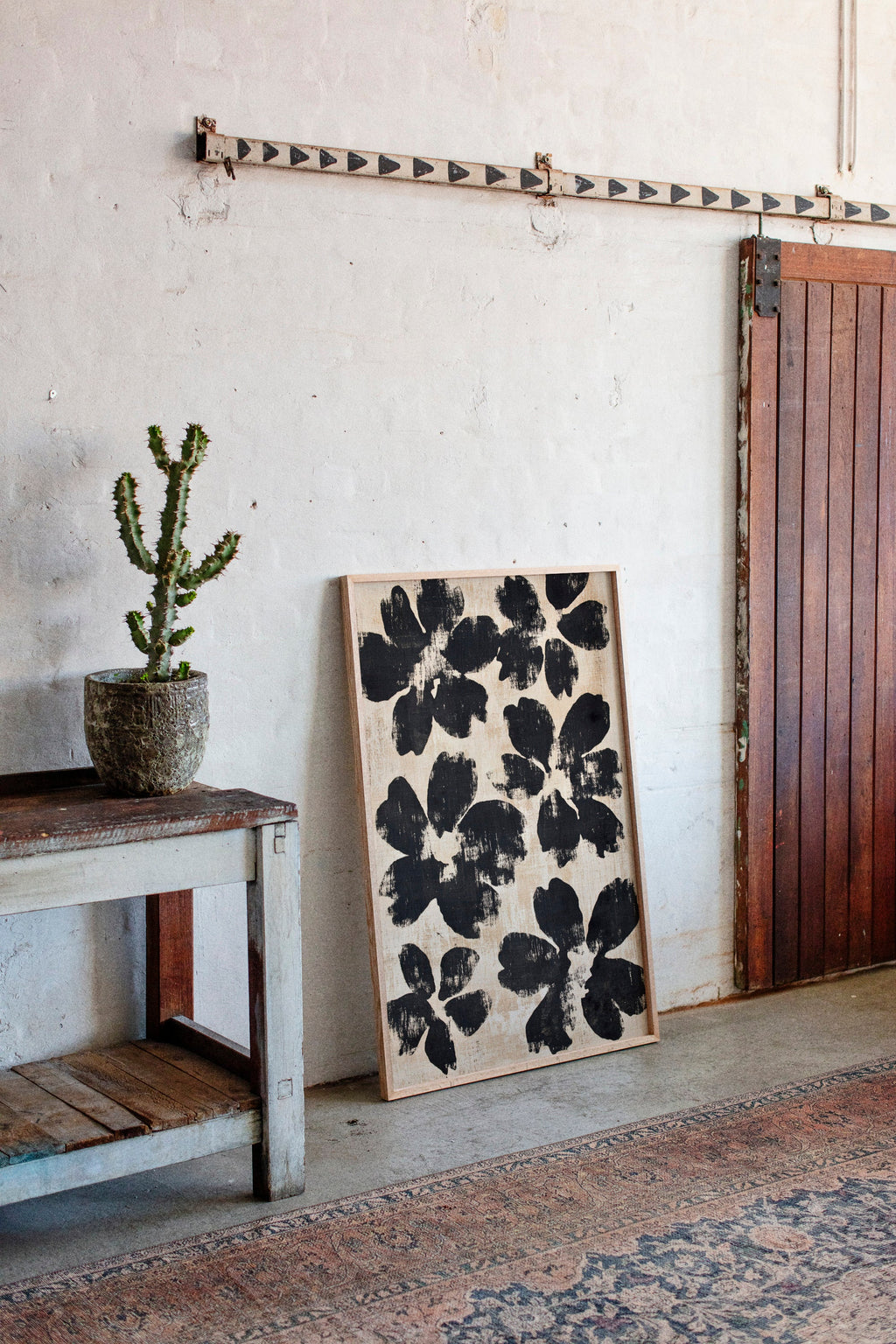 Japanese Ink Floral Print – Bold Brushstroke Blossom Wall Art