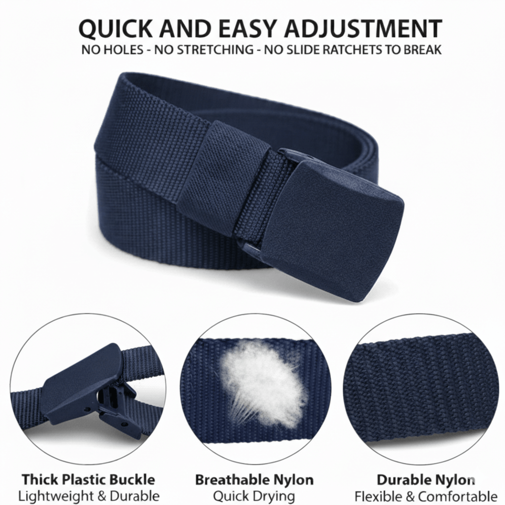 XGear Tactical Adjustable Nylon Belt with Plastic Buckle