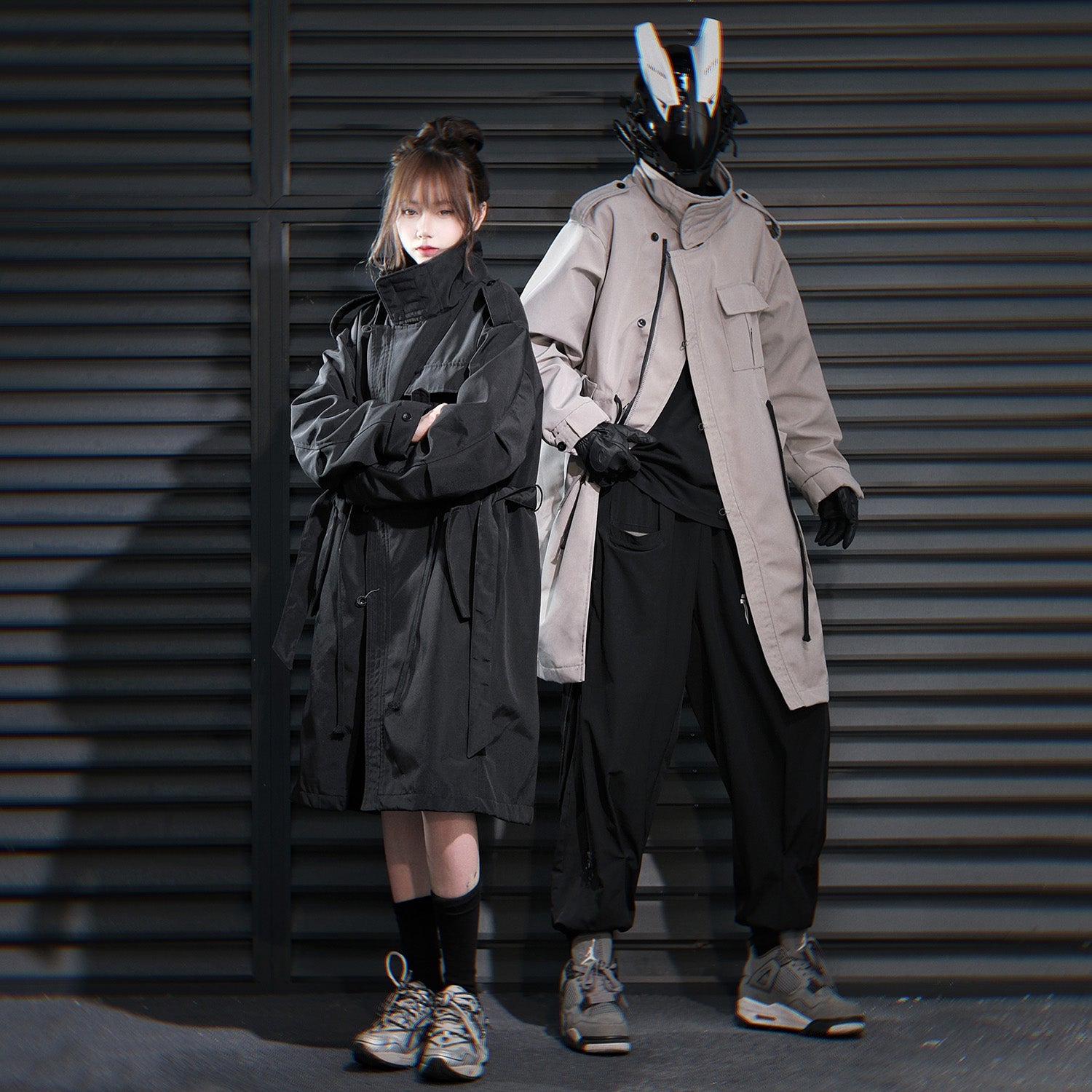 HiJ38 I-Tech Anorak Trench Coat
