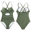 WomenÕs One Piece Swimsuit Beachwear Swimwear Tummy Control Cutout High Waist Bathing Suit Wrap