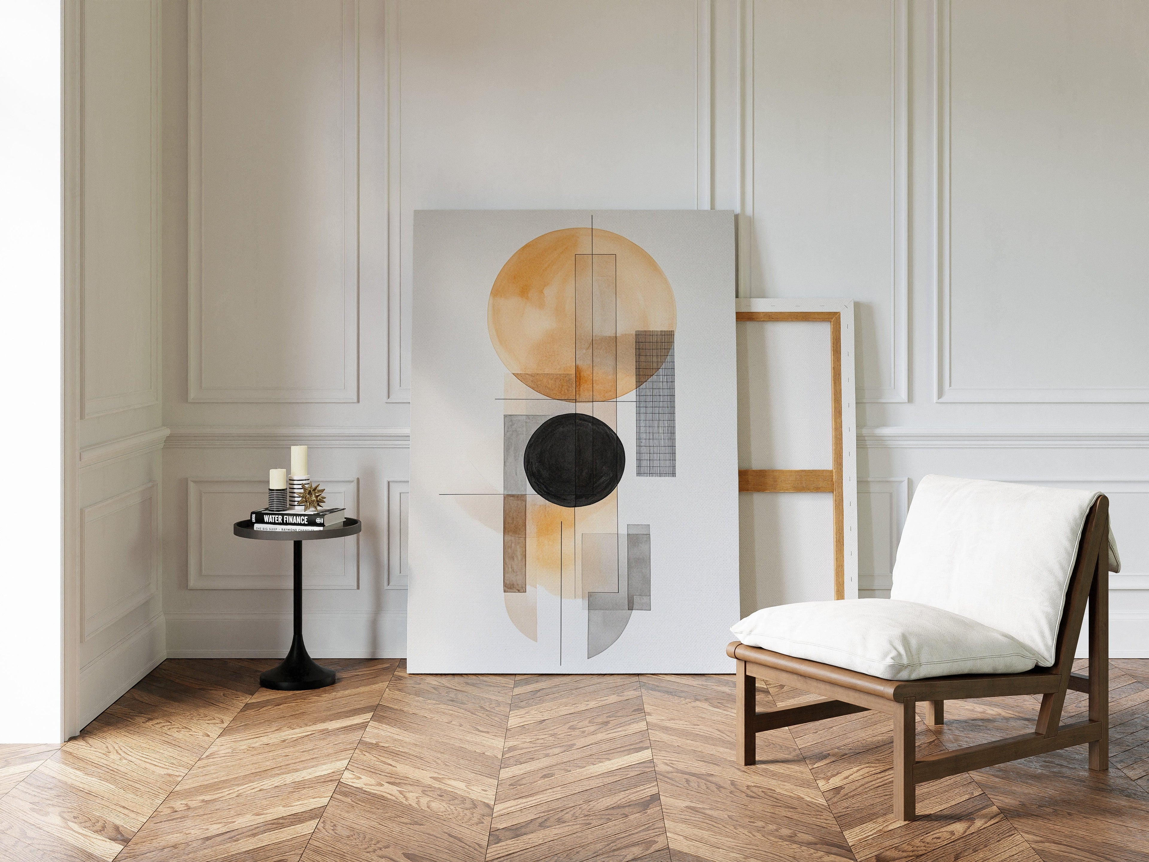 Modern Geometric Abstract Art Print – Minimalist Watercolor Design