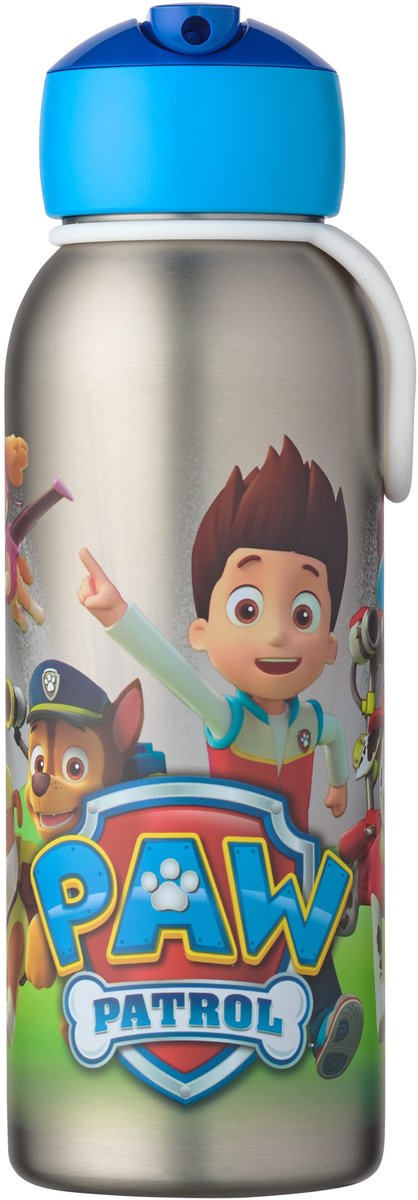 Mepal isoleerfles flip-up campus - 350 ml - 12 uur koud / 4 uur warm - drinkfles met rietje voor kinderen - paw patrol