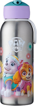Mepal isoleerfles flip-up campus - 350 ml - 12 uur koud / 4 uur warm - drinkfles met rietje voor kinderen - paw patrol girls