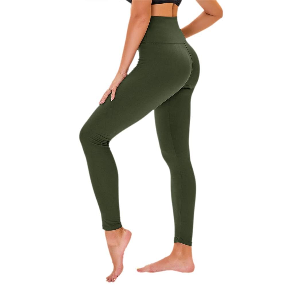 TNNZEET High Waisted Leggings for Women - No See Through Tummy Control Cycling Workout Yoga Pants with Pockets Reg & Plus