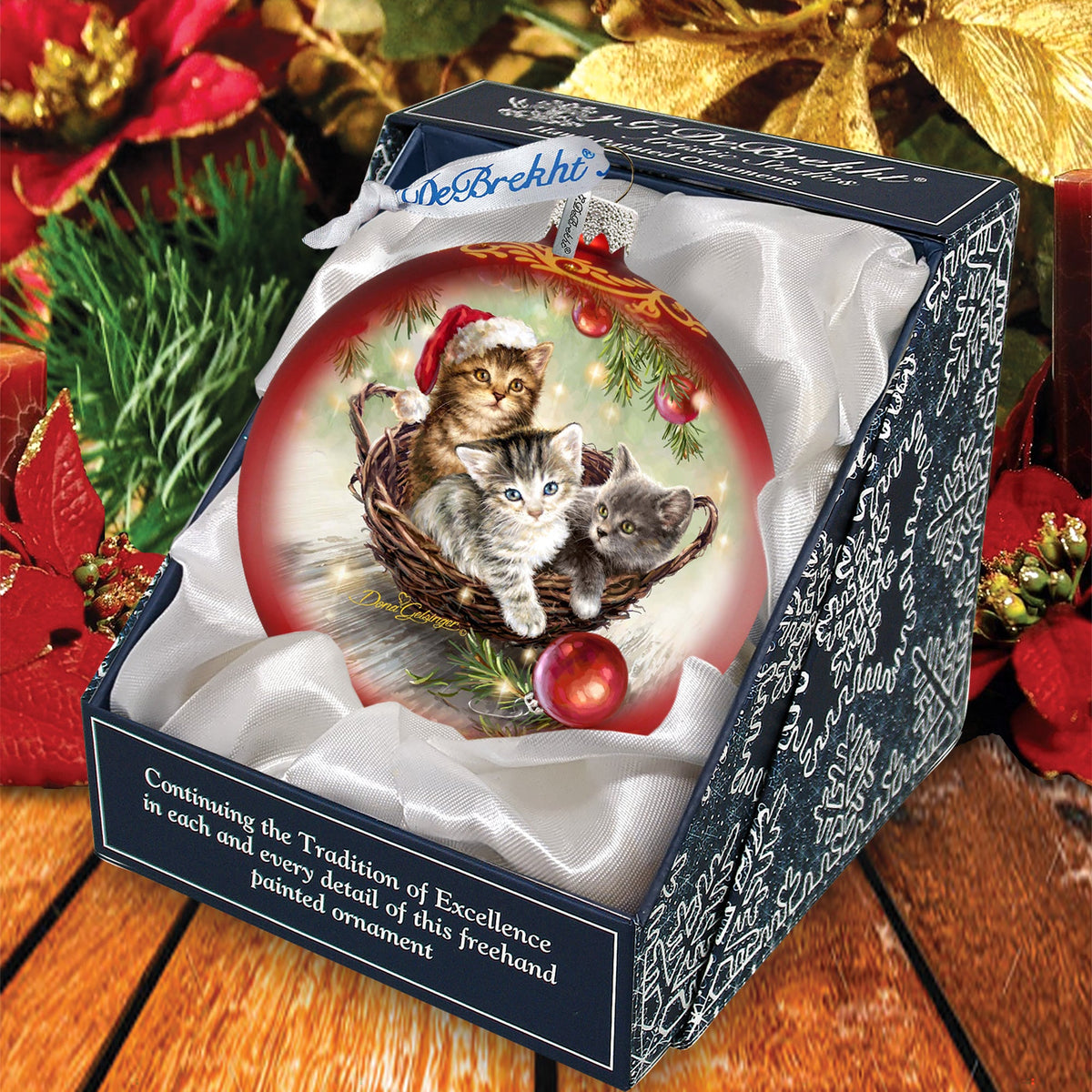 Christmas Kittens Glass Ornament by D. Gelsinger - Christmas Décor - 71101-1607
