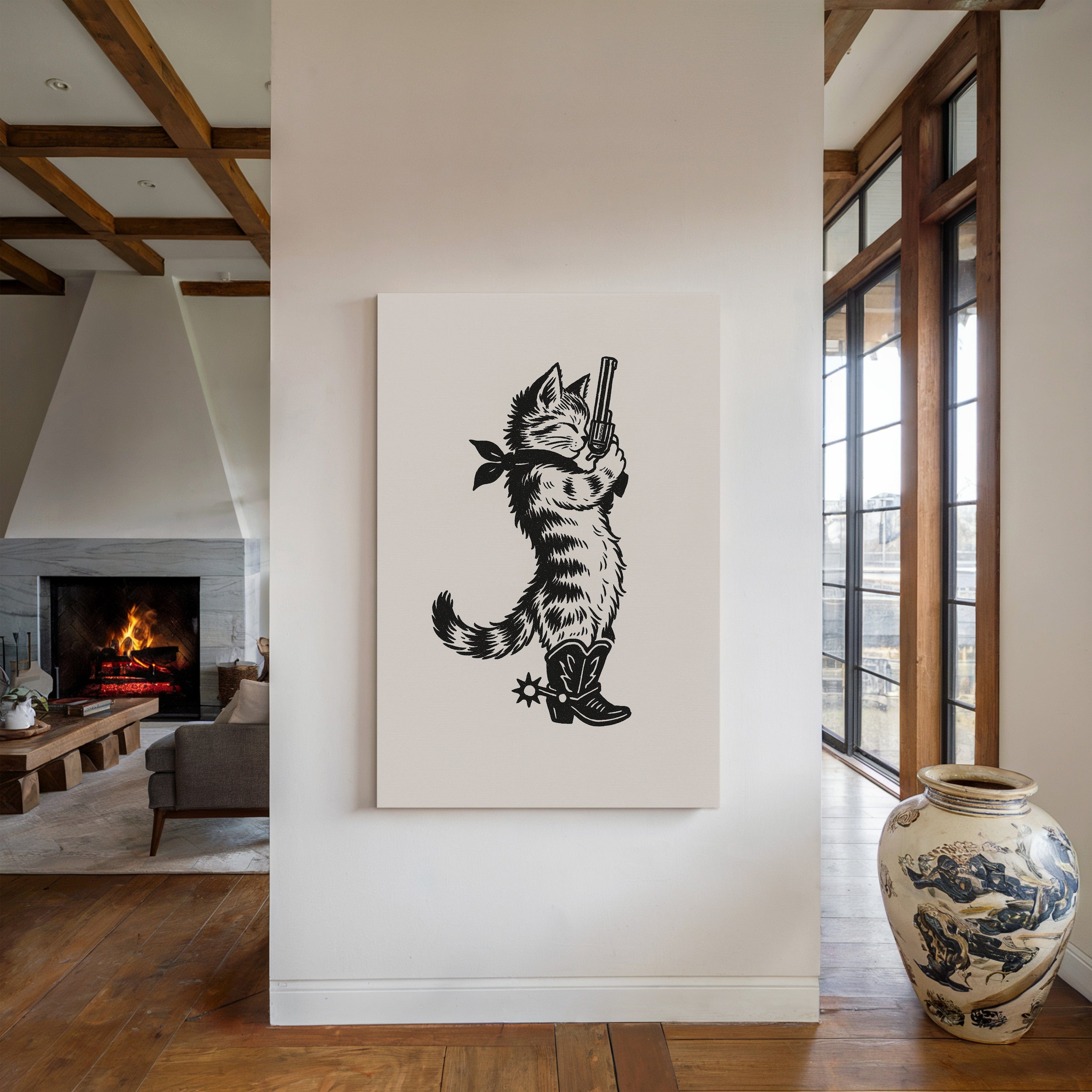 Purrpare for Trouble – Cowboy Cat Sheriff Print