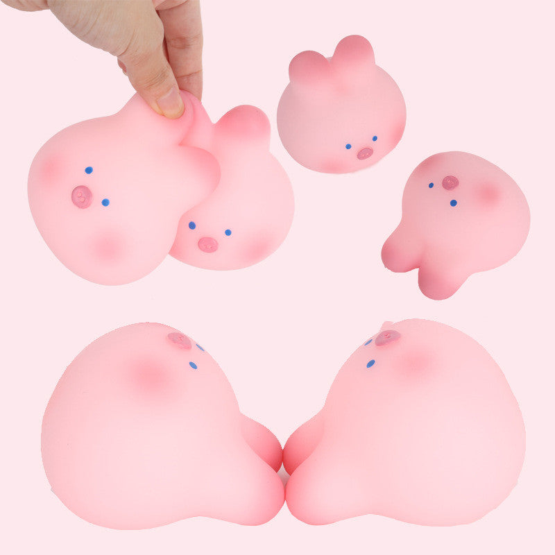 Cherry Blossom Pig & Rabbit Squishy Squeeze Toy – Cute Decompression Toy