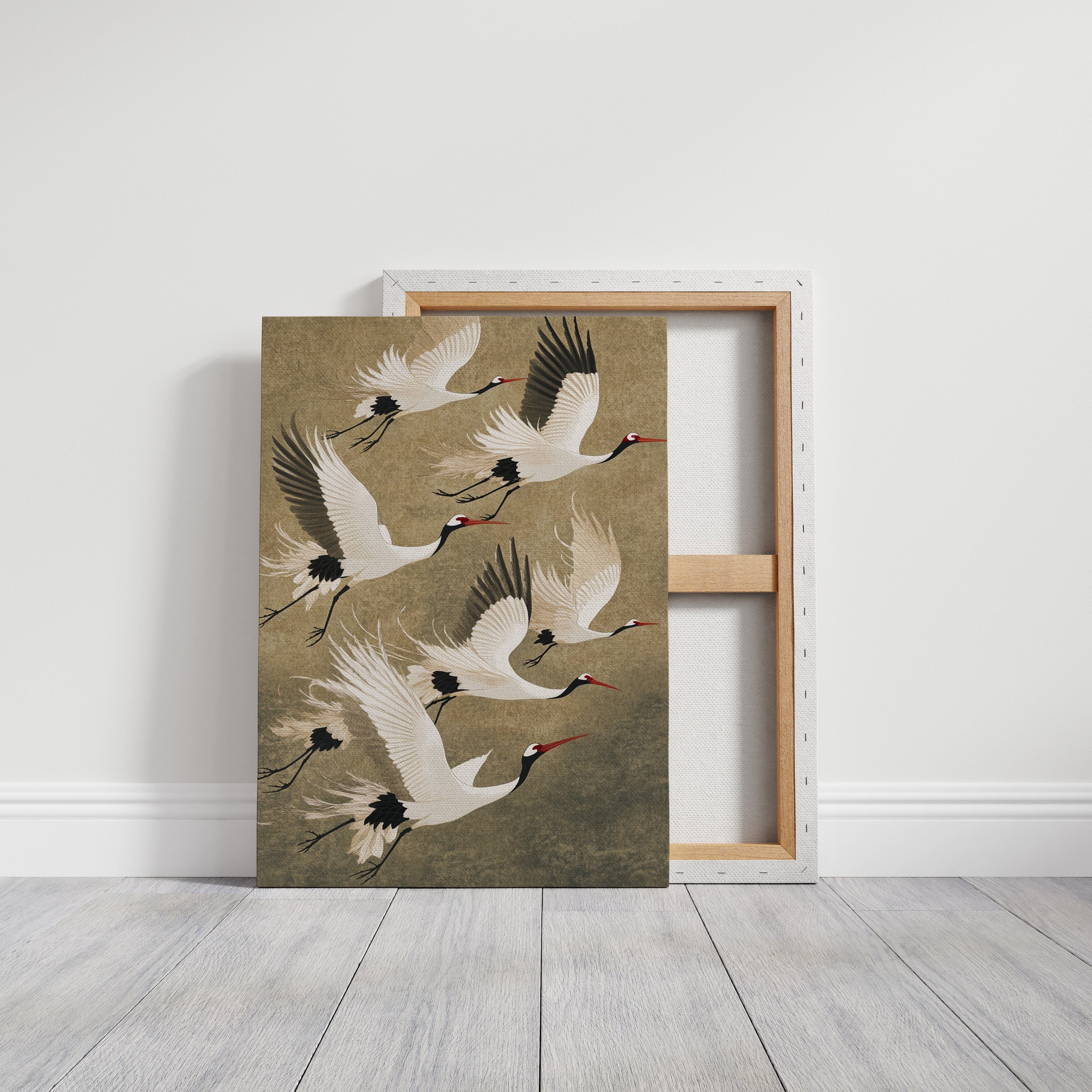 Elegant Japanese Crane Wall Art – Traditional Nature-Inspired Print