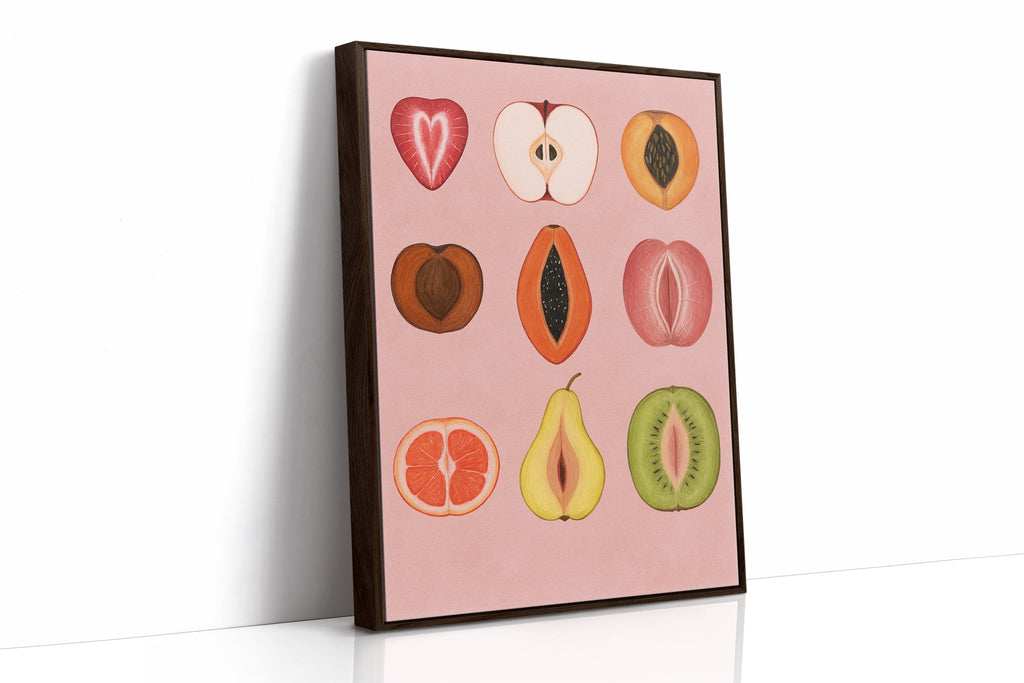 Fruits of Love – Feminine Fruit Print on Pink