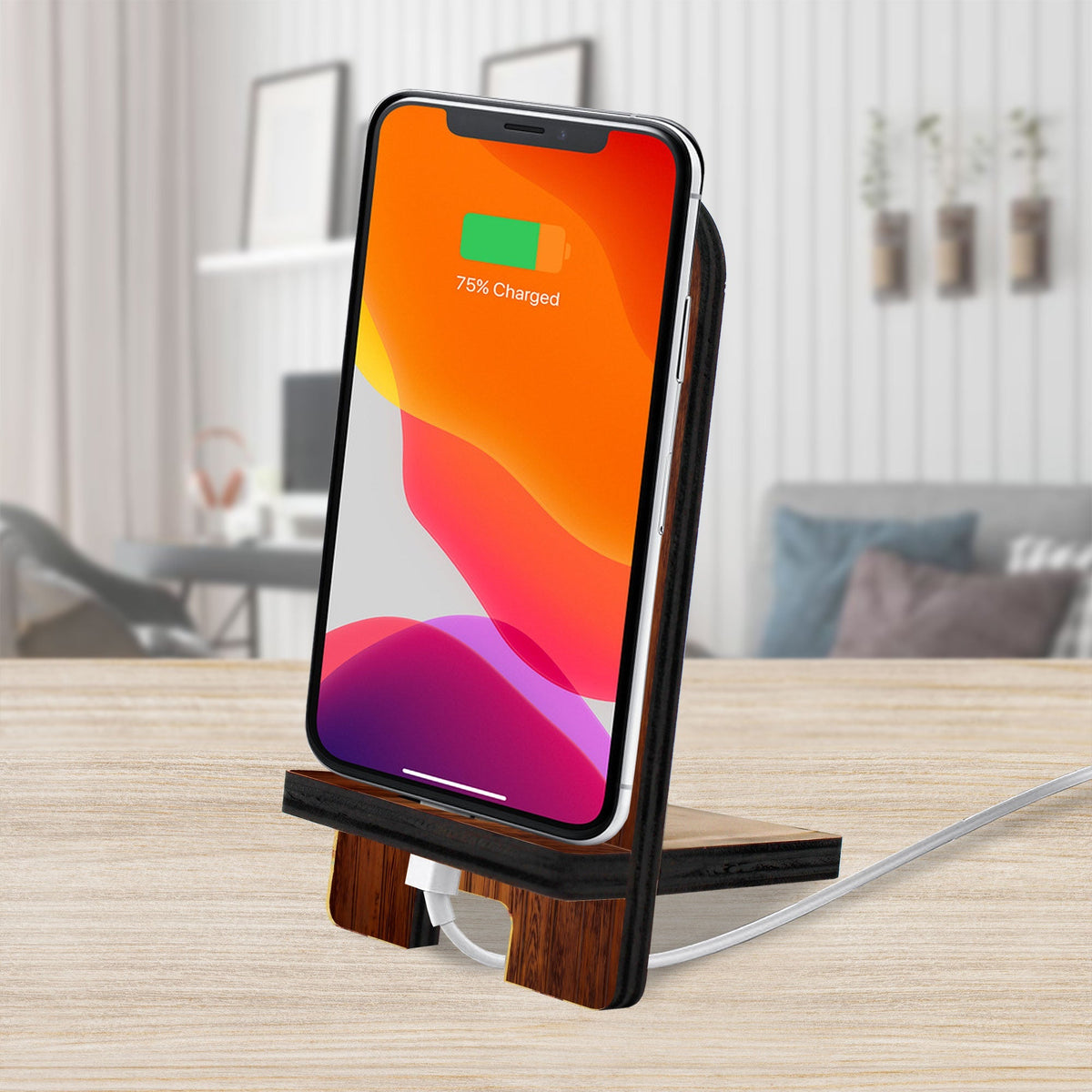 Today is a Good Day Cell Phone Stand Family Decor Wood Mobile Tablet Holder Charging Station Organizer - 892064