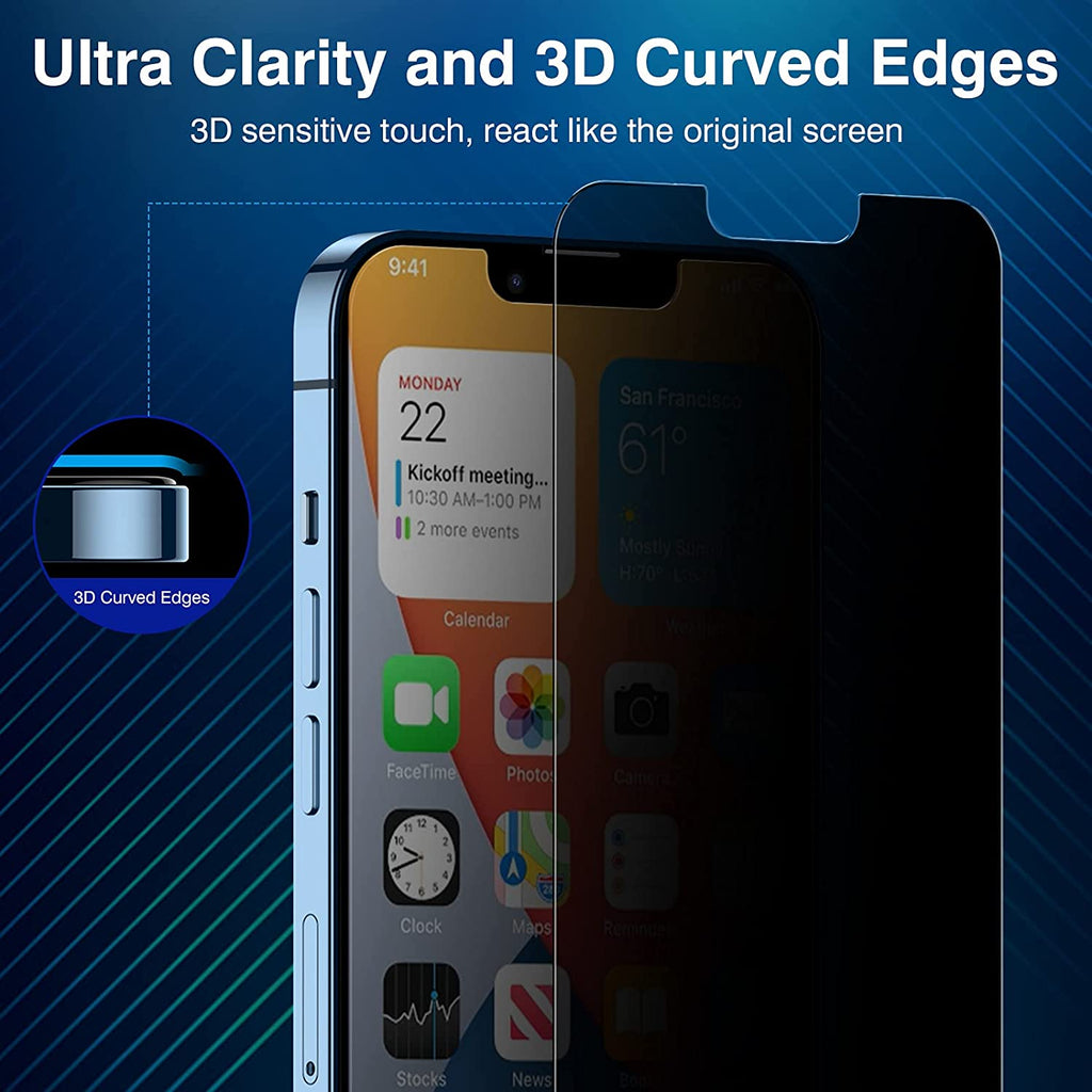 ZeroDamage Privacy Screen Protector (2-Pack) - iPhone 13 and iPhone 14