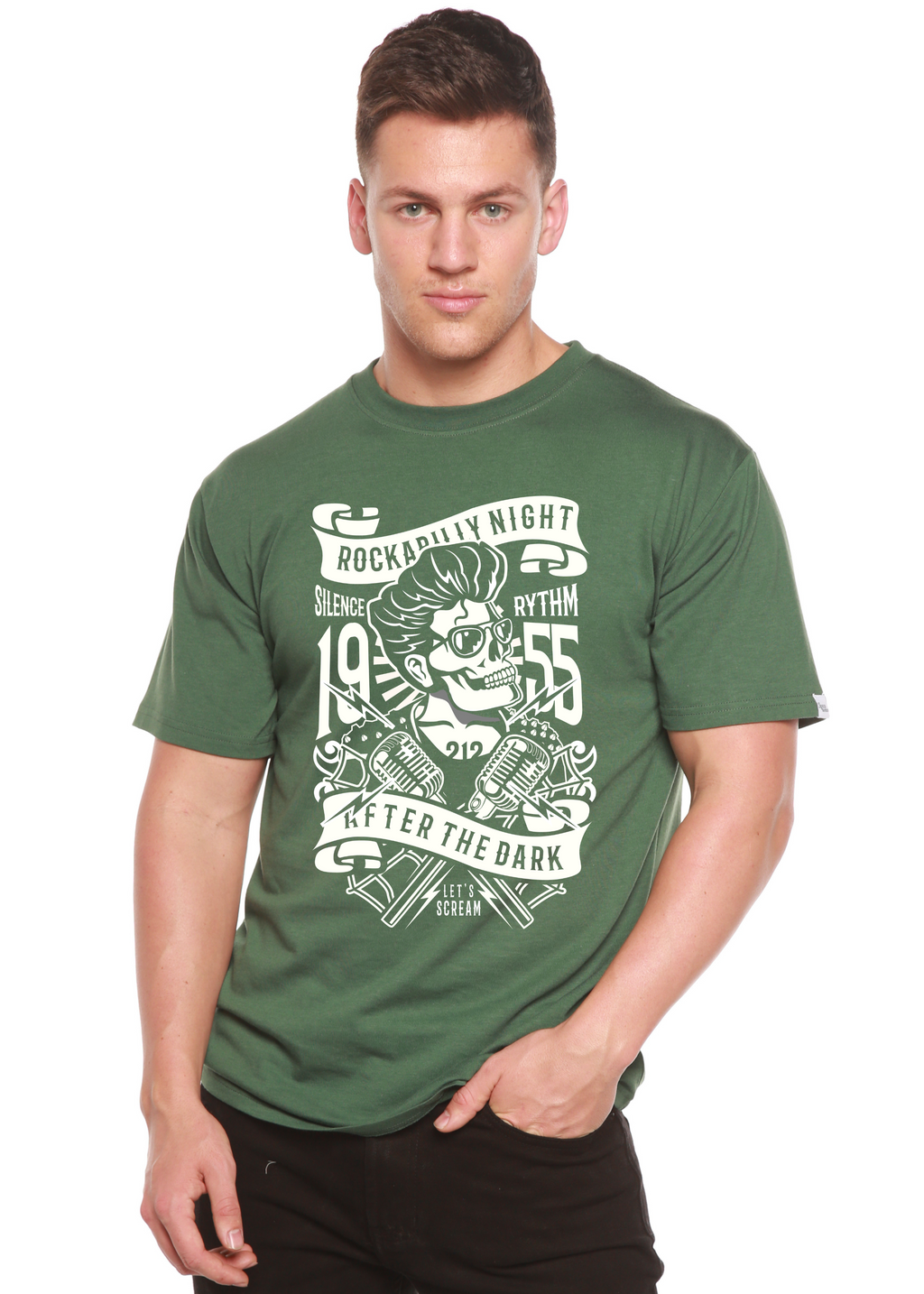 Rockabilly Night Spun Bamboo® Men's Bamboo Viscose/Organic Cotton Short Sleeve Graphic T-Shirt