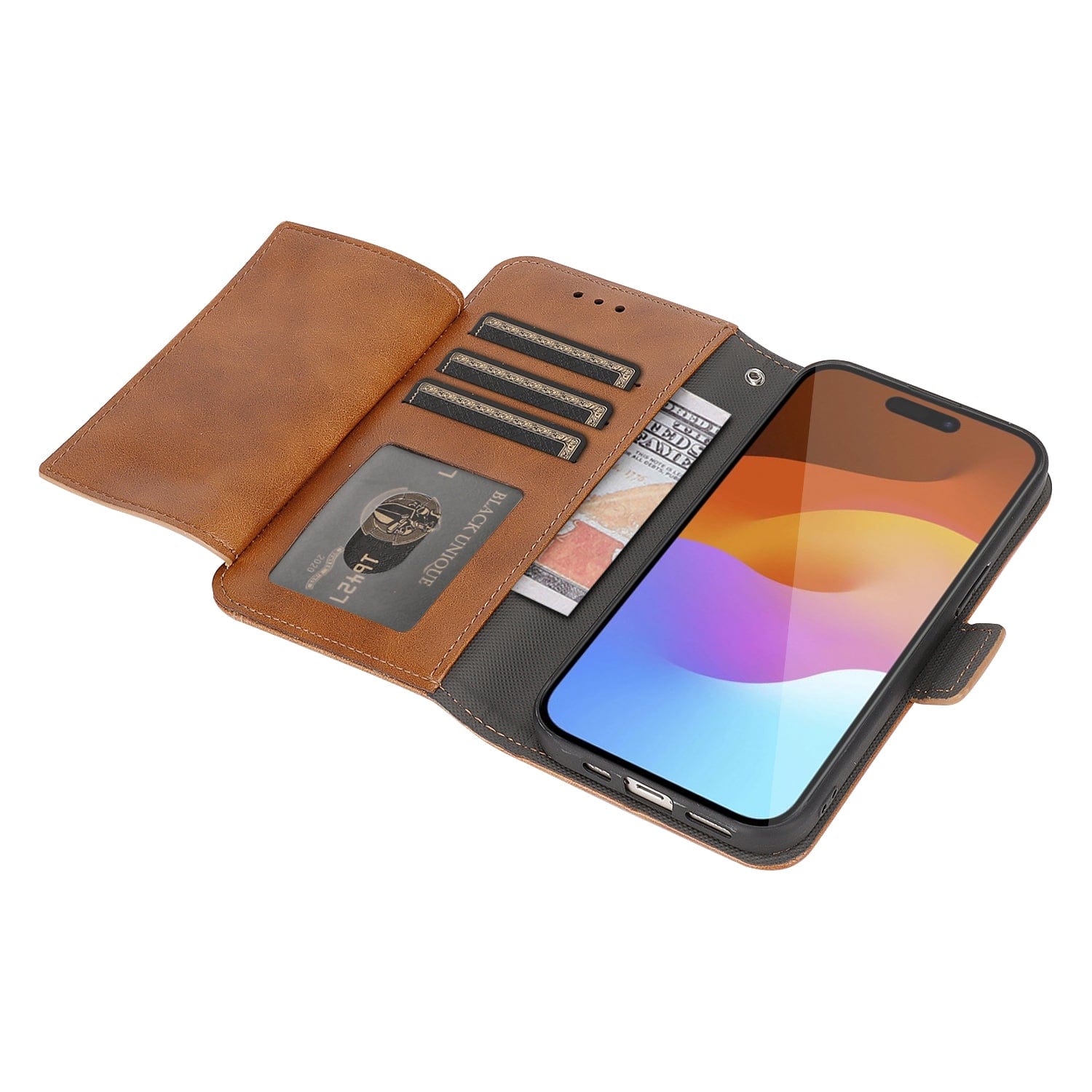 iPhone 15 Leather Wallet Case with MagSafe - Card Holder | Indy Series