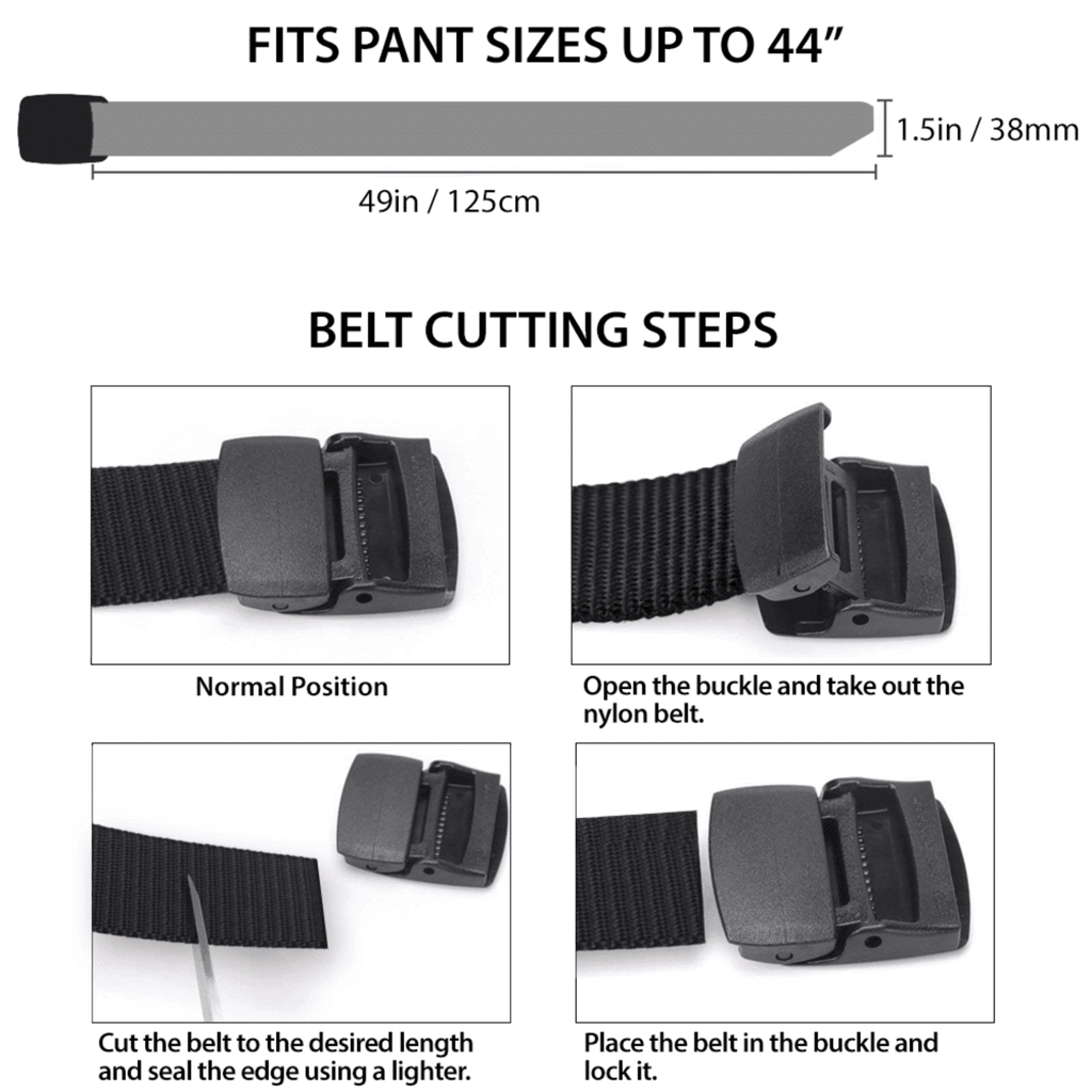 XGear Tactical Adjustable Nylon Belt with Plastic Buckle