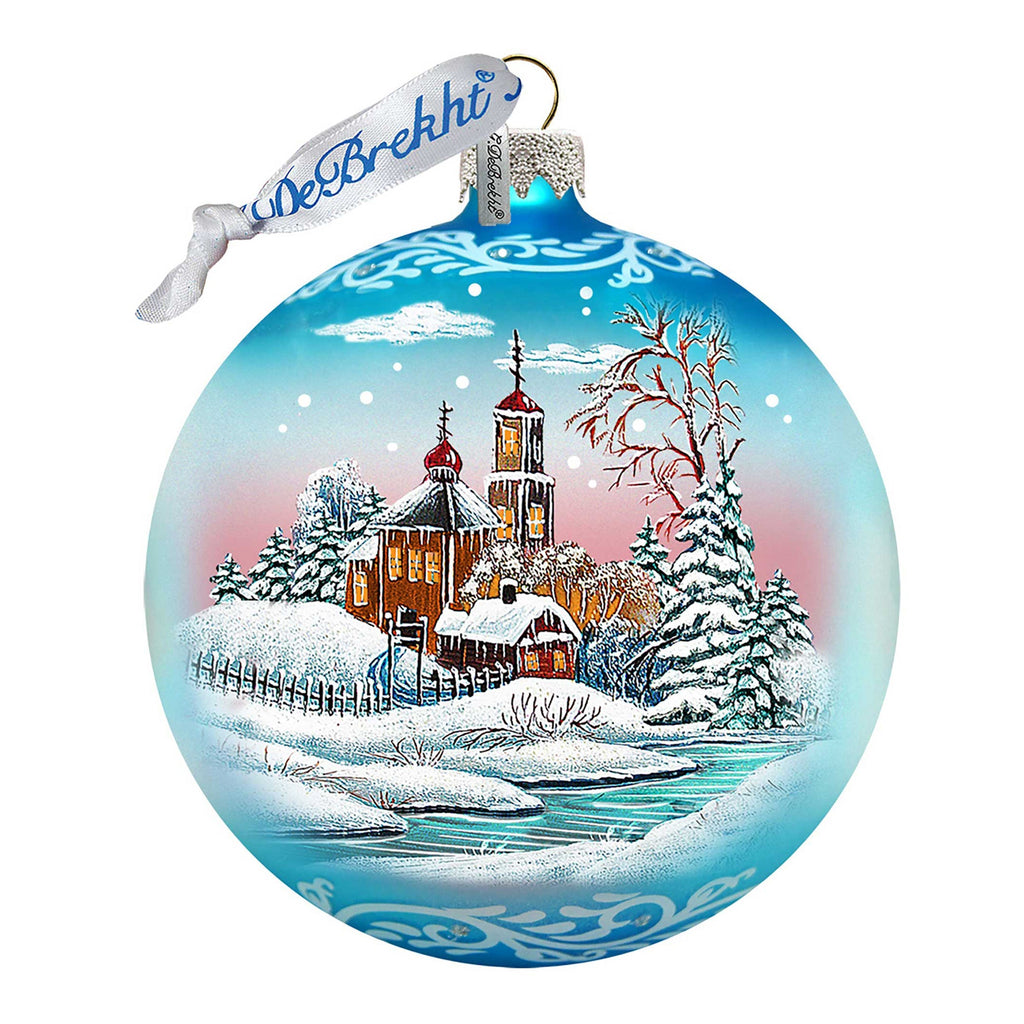Village Ball Glass Ornament by G. DeBrekht - Christmas Decor - 73118