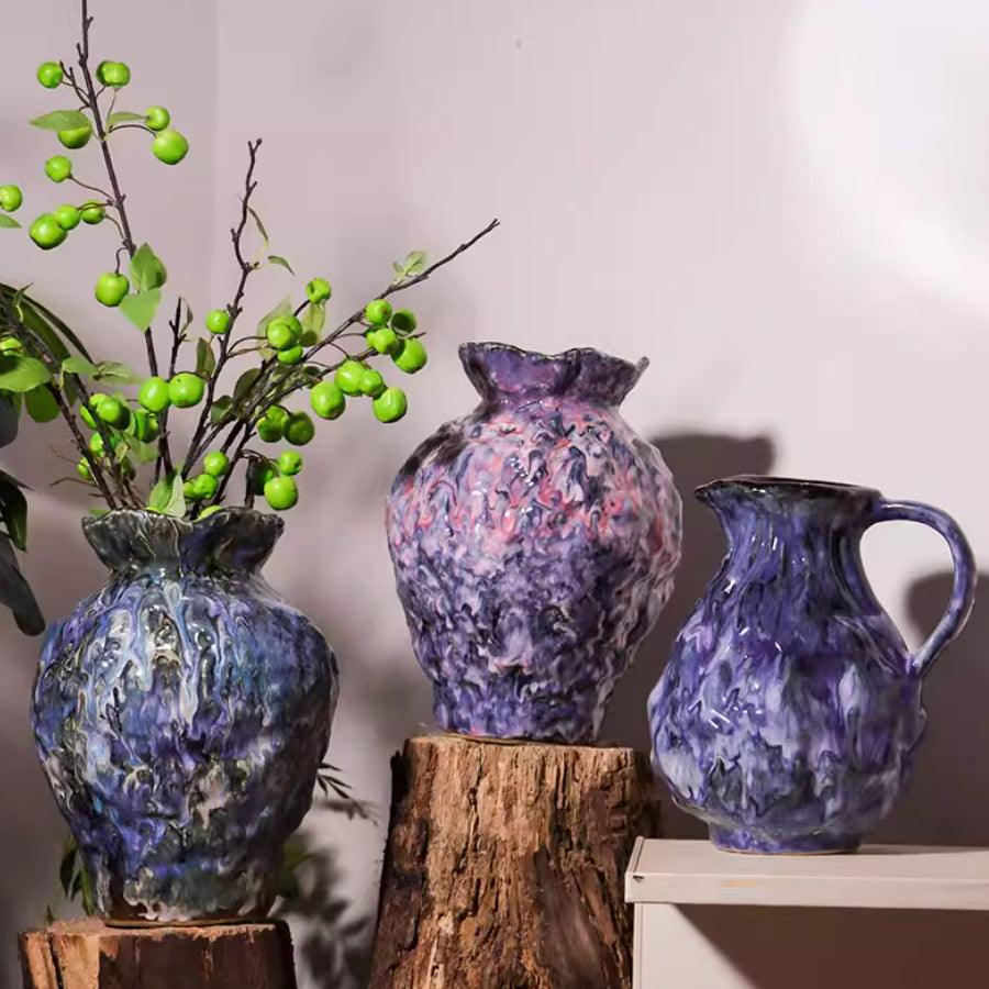 Oil Painting Style Ceramic Vase — Artistic Home Decor, 3 Styles